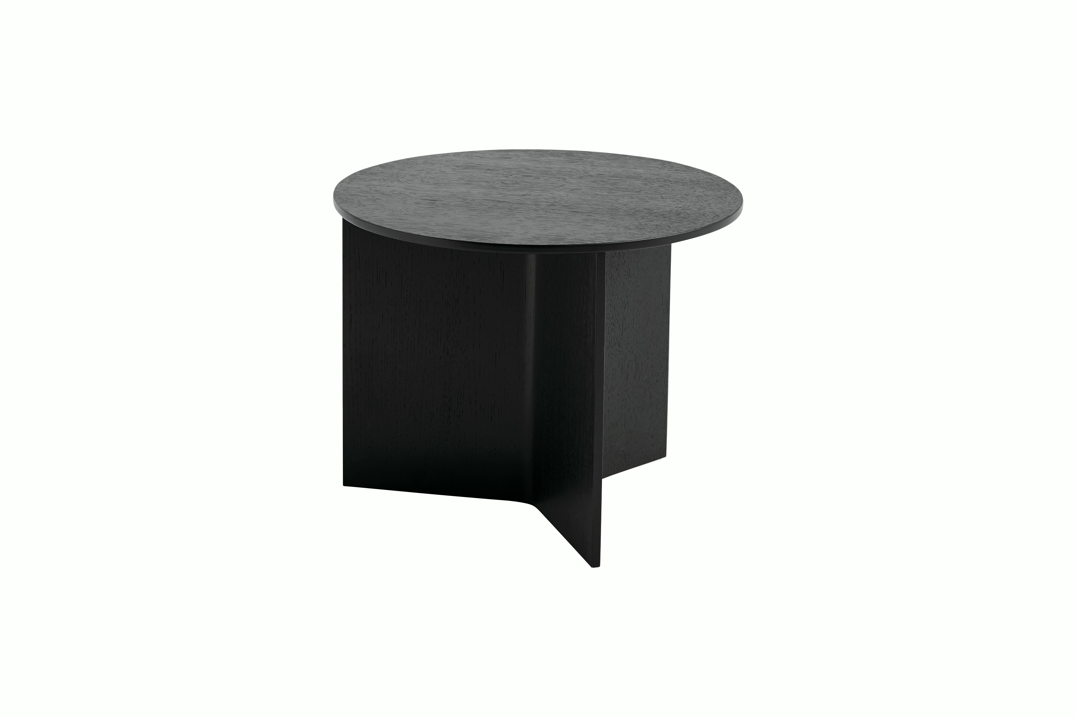 Wood Slit Side Table, Black