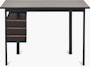 Front view of a Mode desk in black with sandstone top.