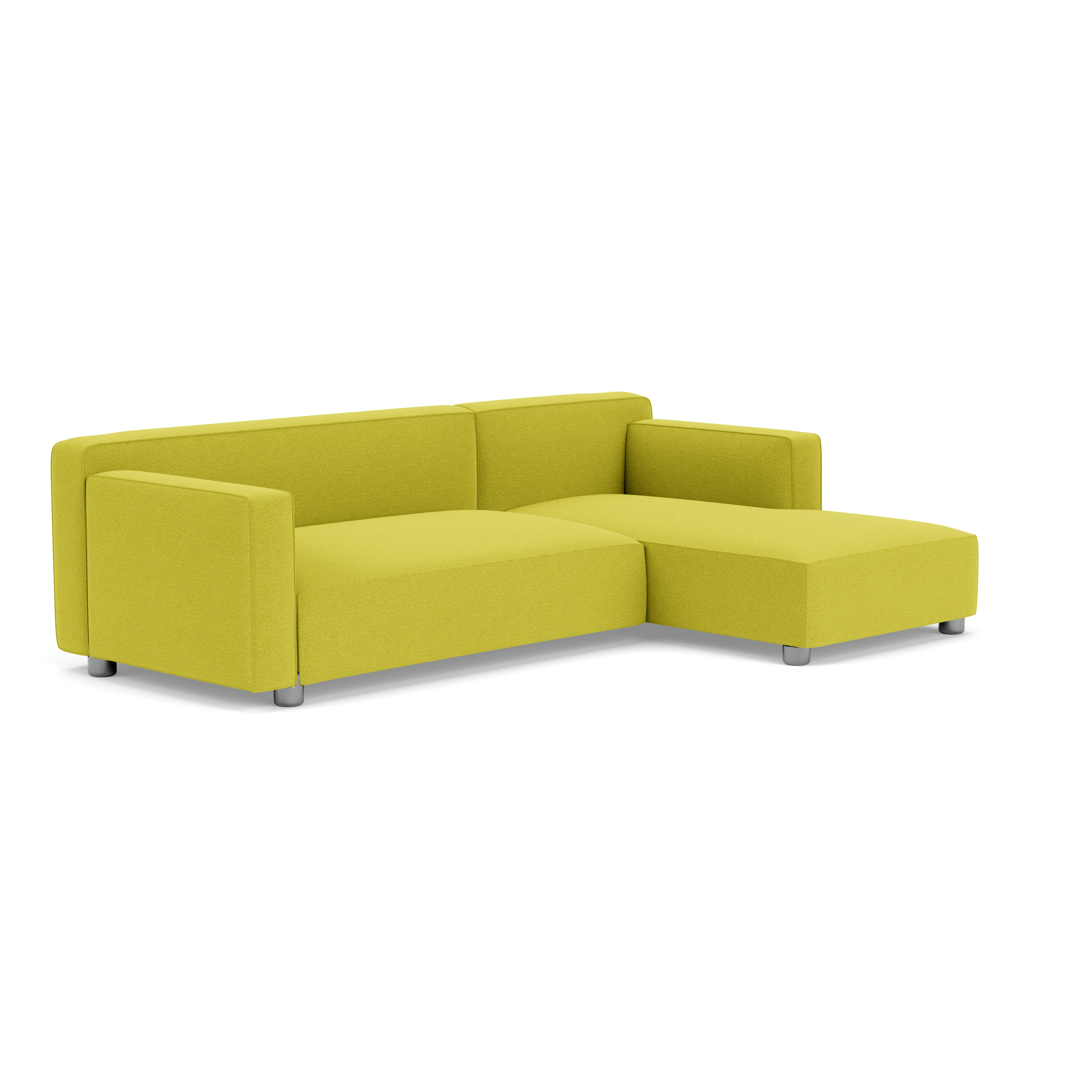 Barber Osgerby Asymetric Sectional - Left, Classic Boucle, Chartreuse, Chrome