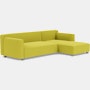 Barber Osgerby Asymetric Sectional - Left, Classic Boucle, Chartreuse, Chrome