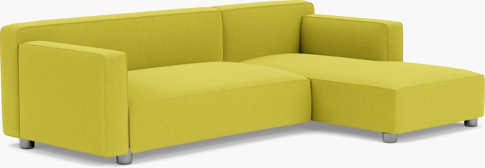 Barber Osgerby Asymetric Sectional - Left, Classic Boucle, Chartreuse, Chrome