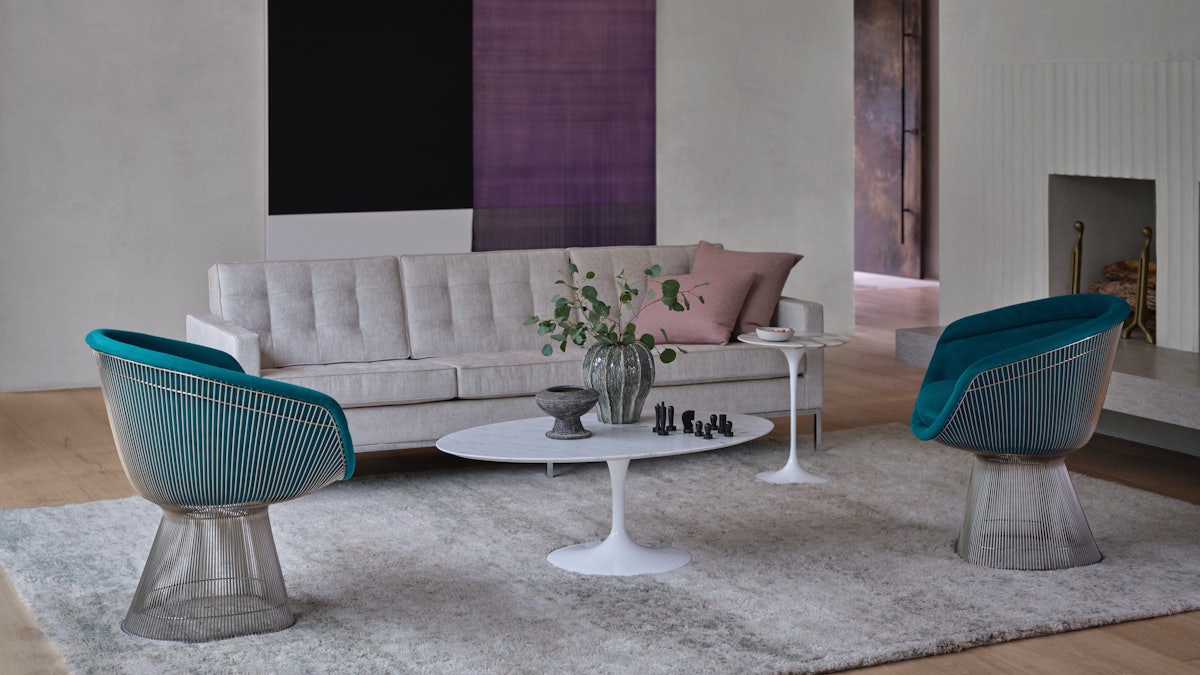 Florence Knoll Sofa and Platner Lounge Chairs