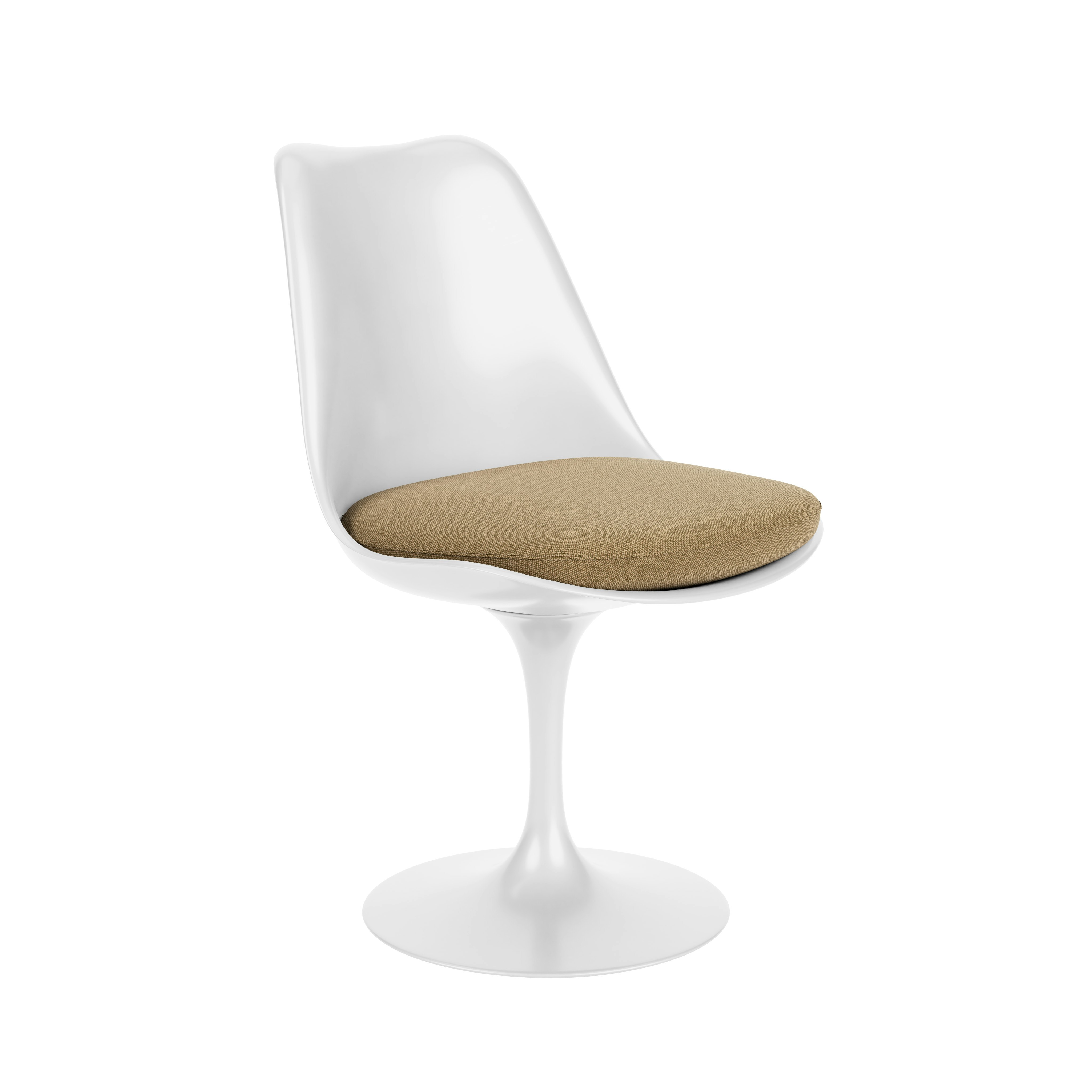 Saarinen Tulip Side Chair - Side Chair, Seat Cushion, Fixed, Hourglass, Indigo, White