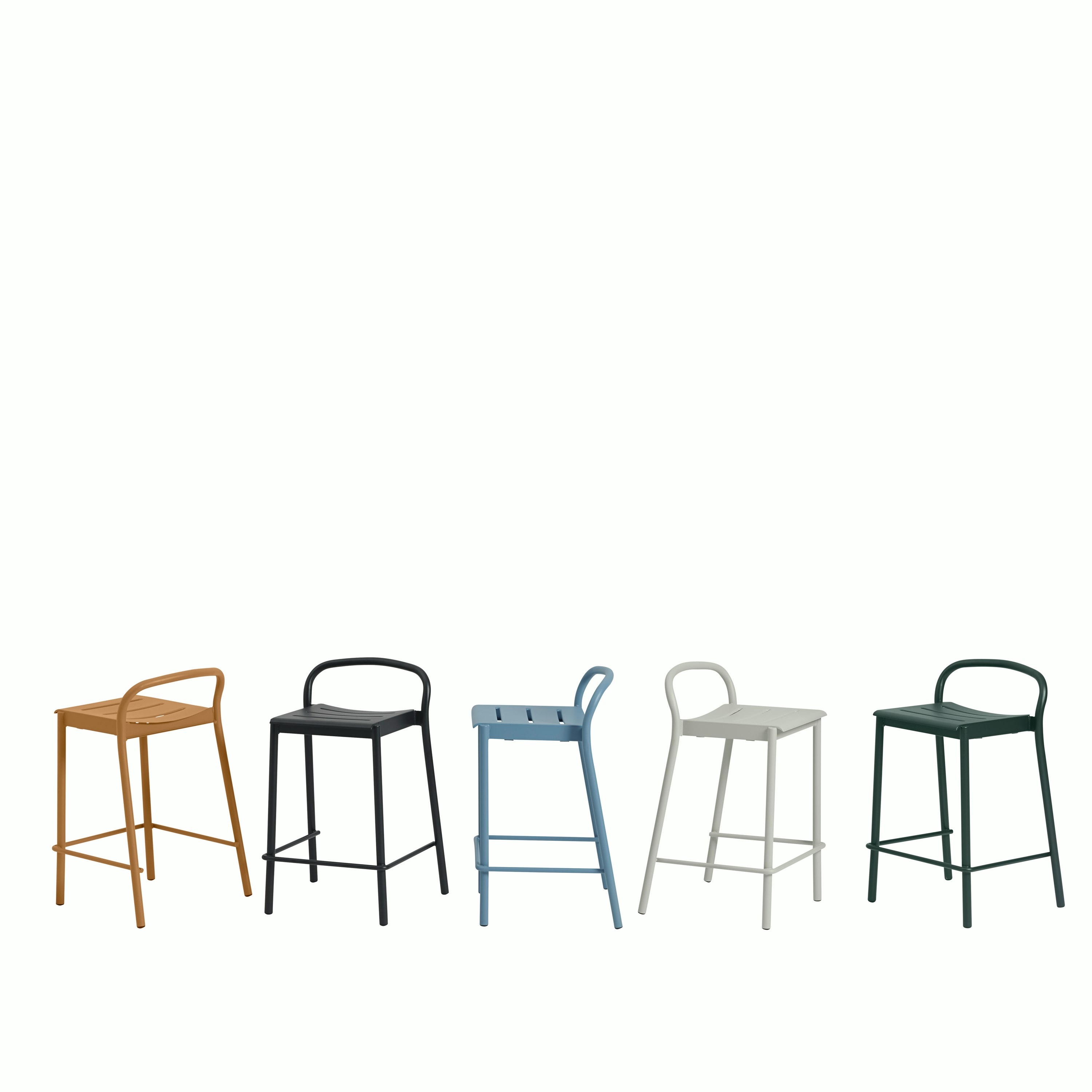 Linear steel counter stool h65 group Muuto