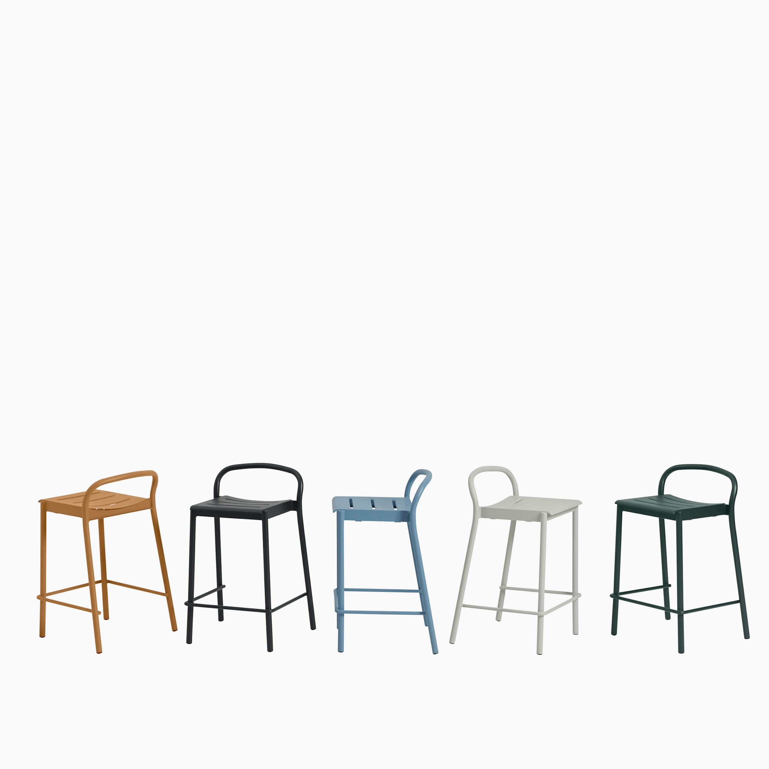 Linear steel counter stool h65 group Muuto