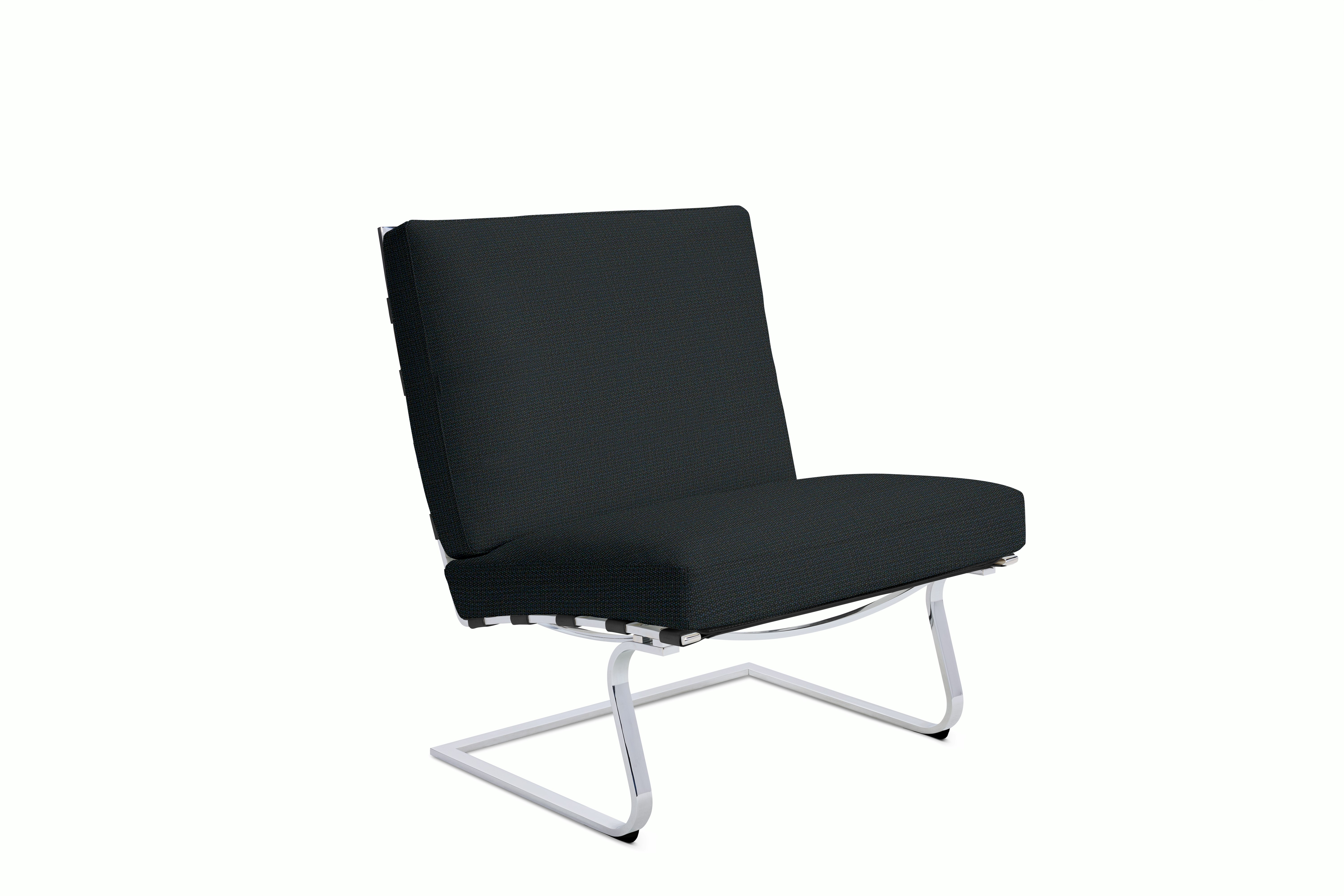Tugendhat Chair in Dapper,  Eclipse with belting in Belting Leather,  Black and chrome frame