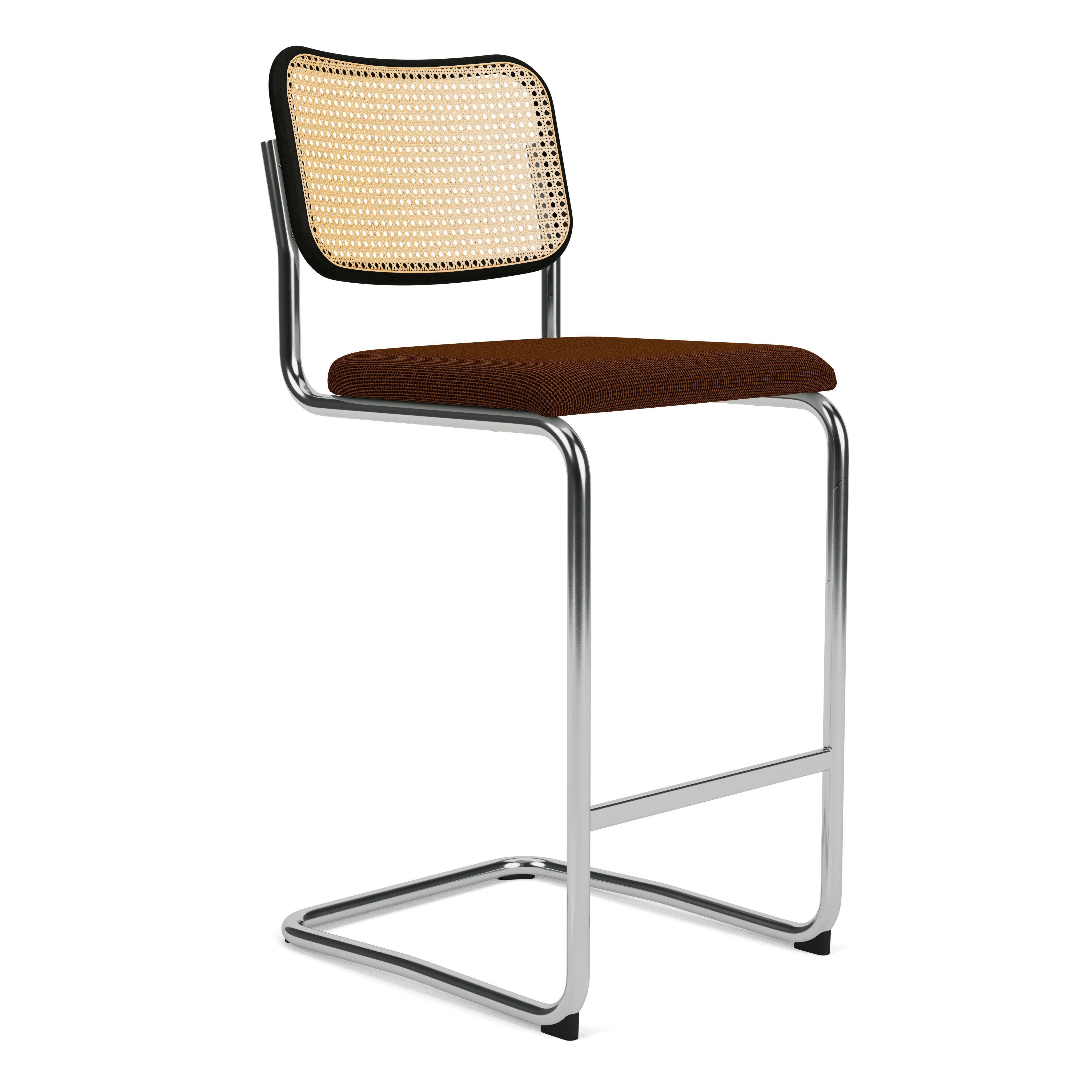 Cesca Stool Upholstered, Cato, Brown