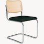 Cesca Side Chair - Caned with Natural Beech Back,  Upholstered Seat,  Volo Leather,  Arbor Shade