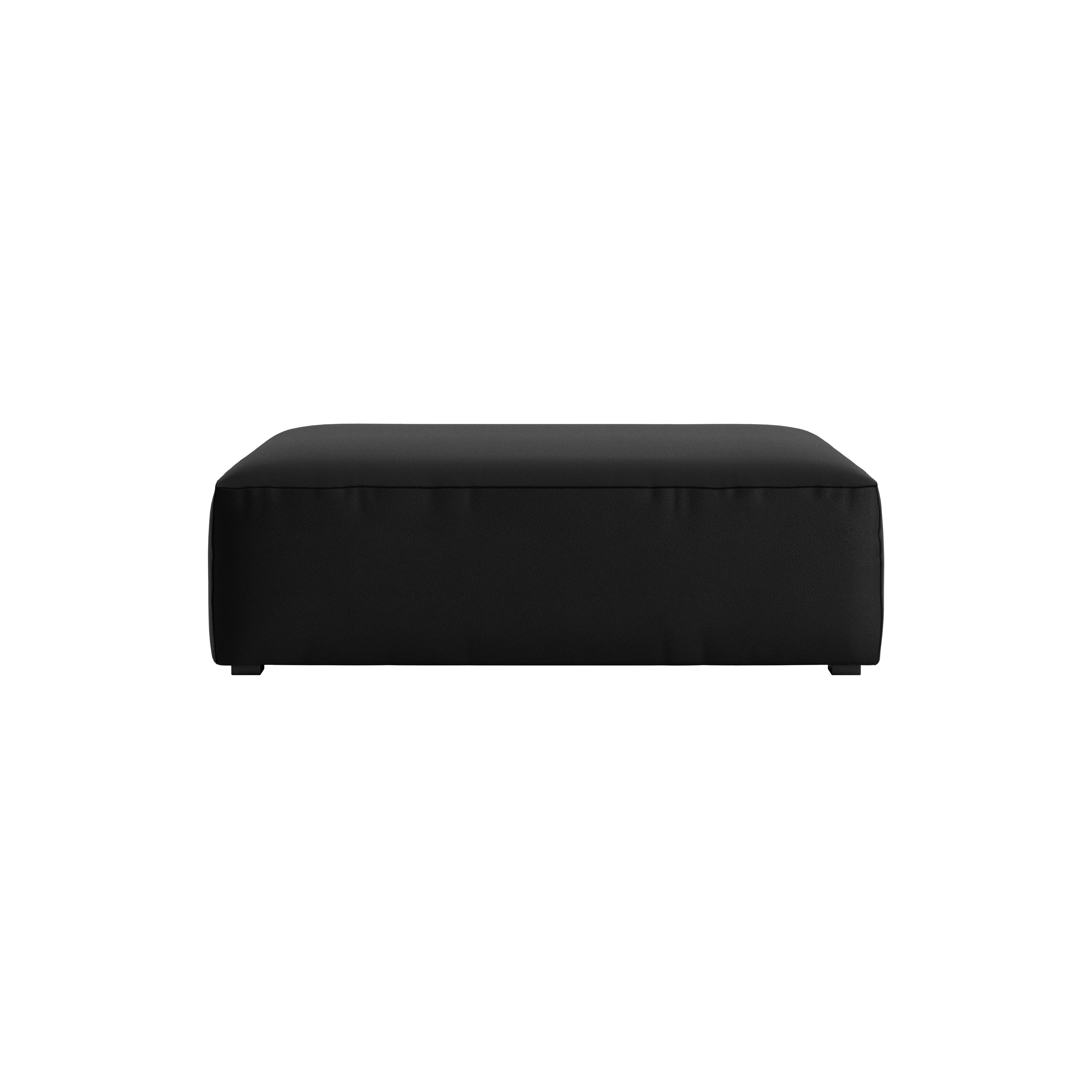 Mags Soft Low Ottoman S04 - Prone Leather, 006 Obsidian