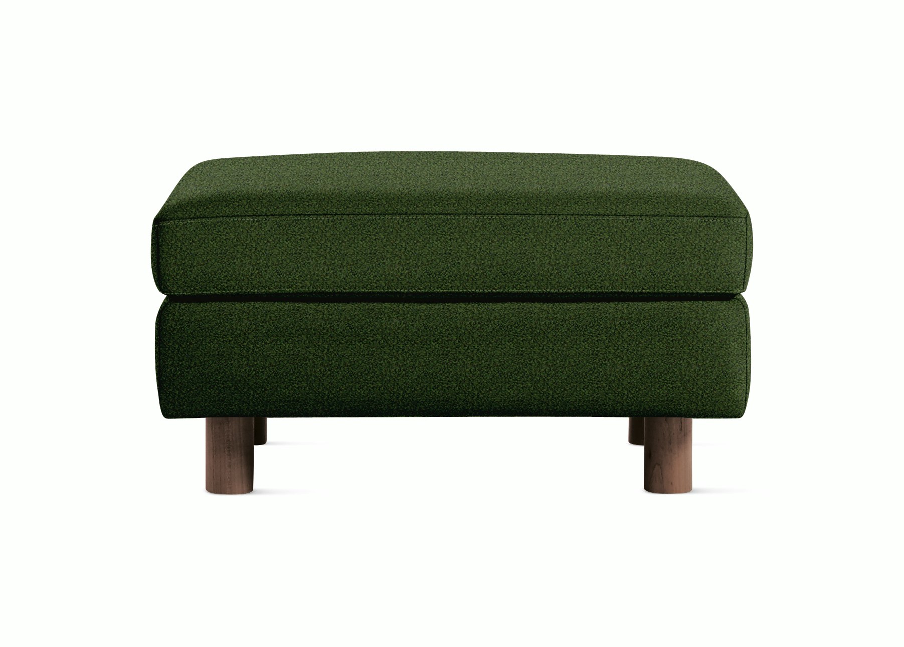 Lispenard Ottoman  in green fir color with 4" legs.