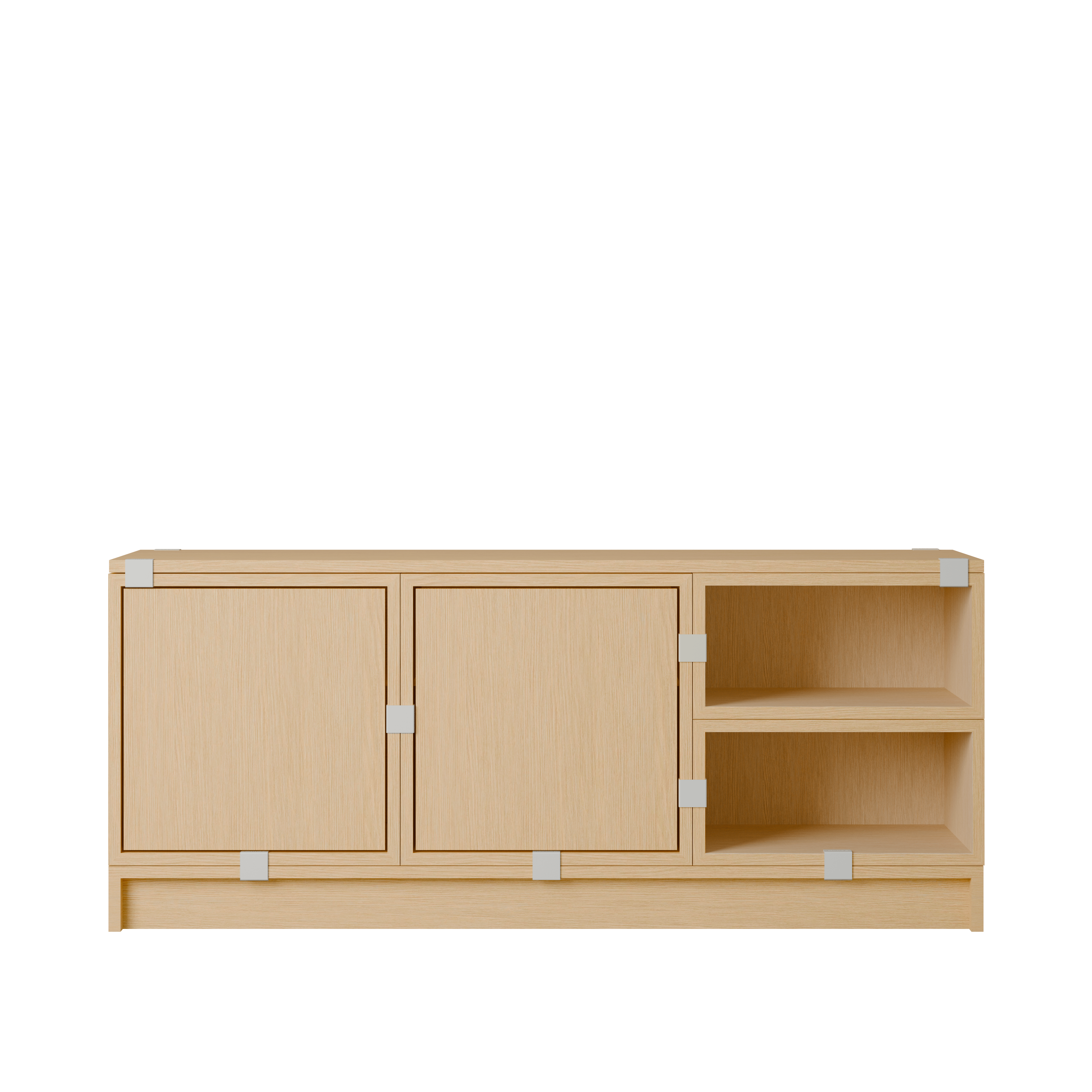 Stacked Hallway Storage - Configuration 2,  Oak,  Plinth