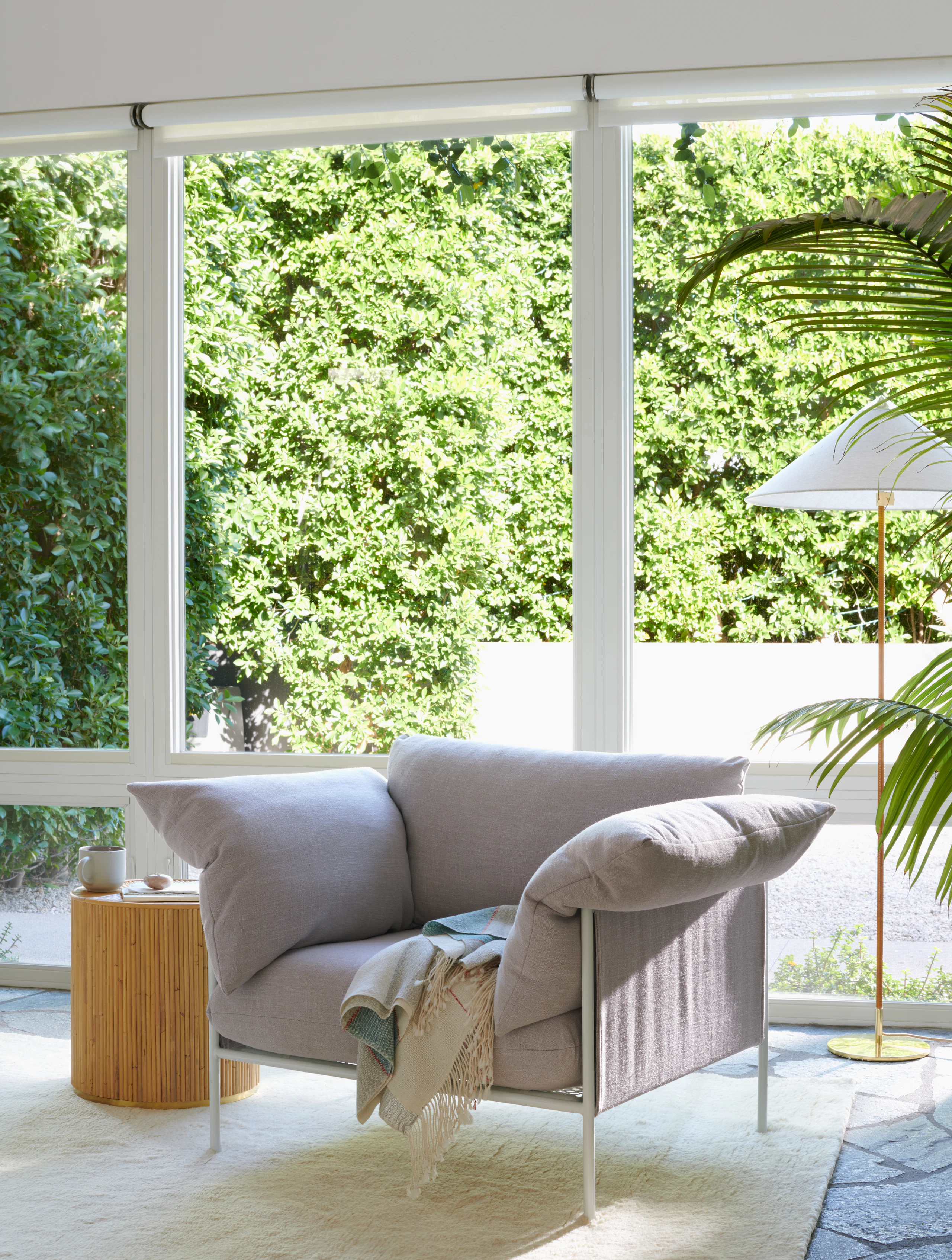 Alva Chair, 9602 Floor Lamp, Ruti Moroccan Wool Rug, Freddie Side Table