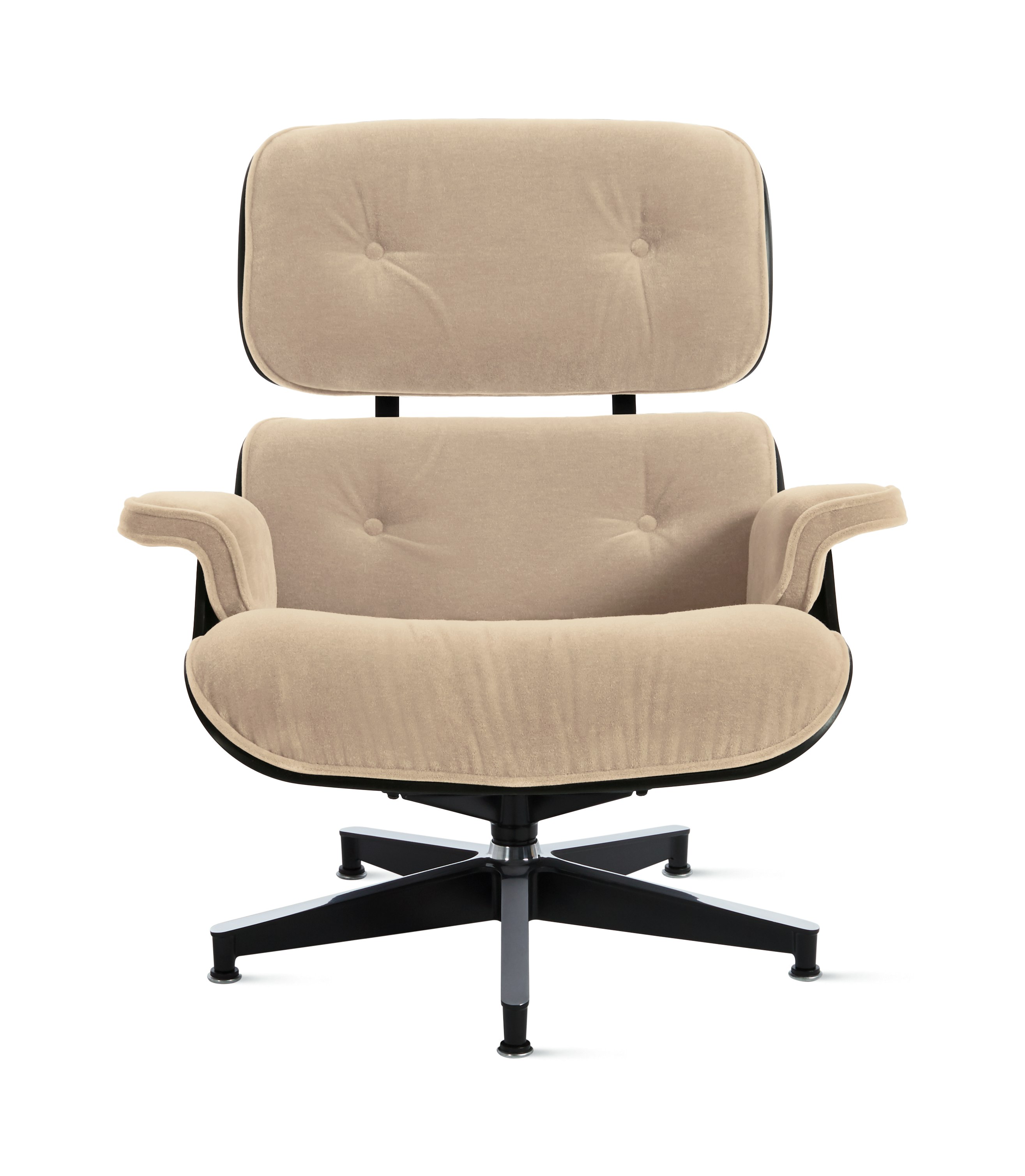 Eames Lounge Chair - Ebony Ash,  Mohair Supreme,  Capiz