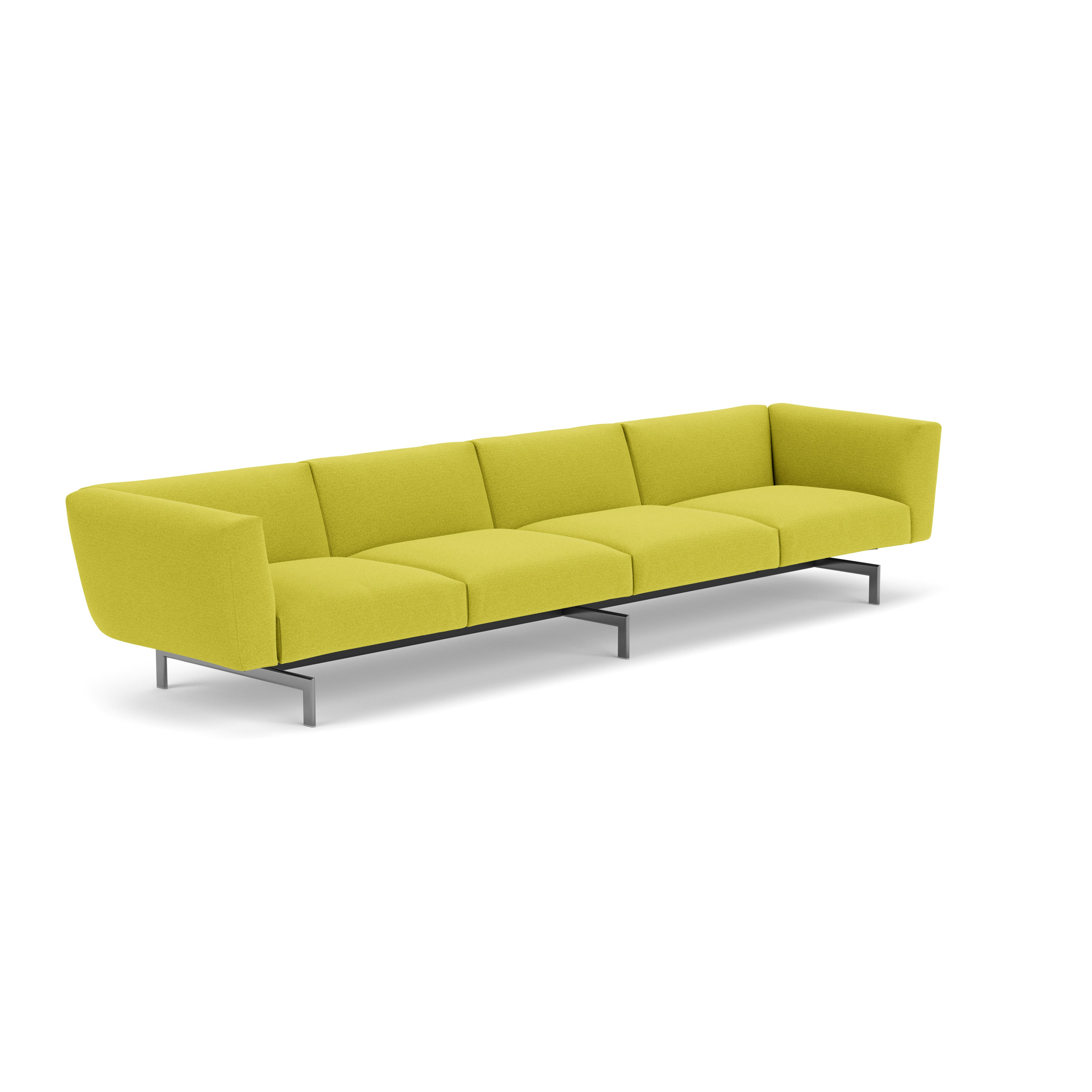 Avio Sofa - Four Seater, Classic Boucle, Chartreuse, Polished Chrome