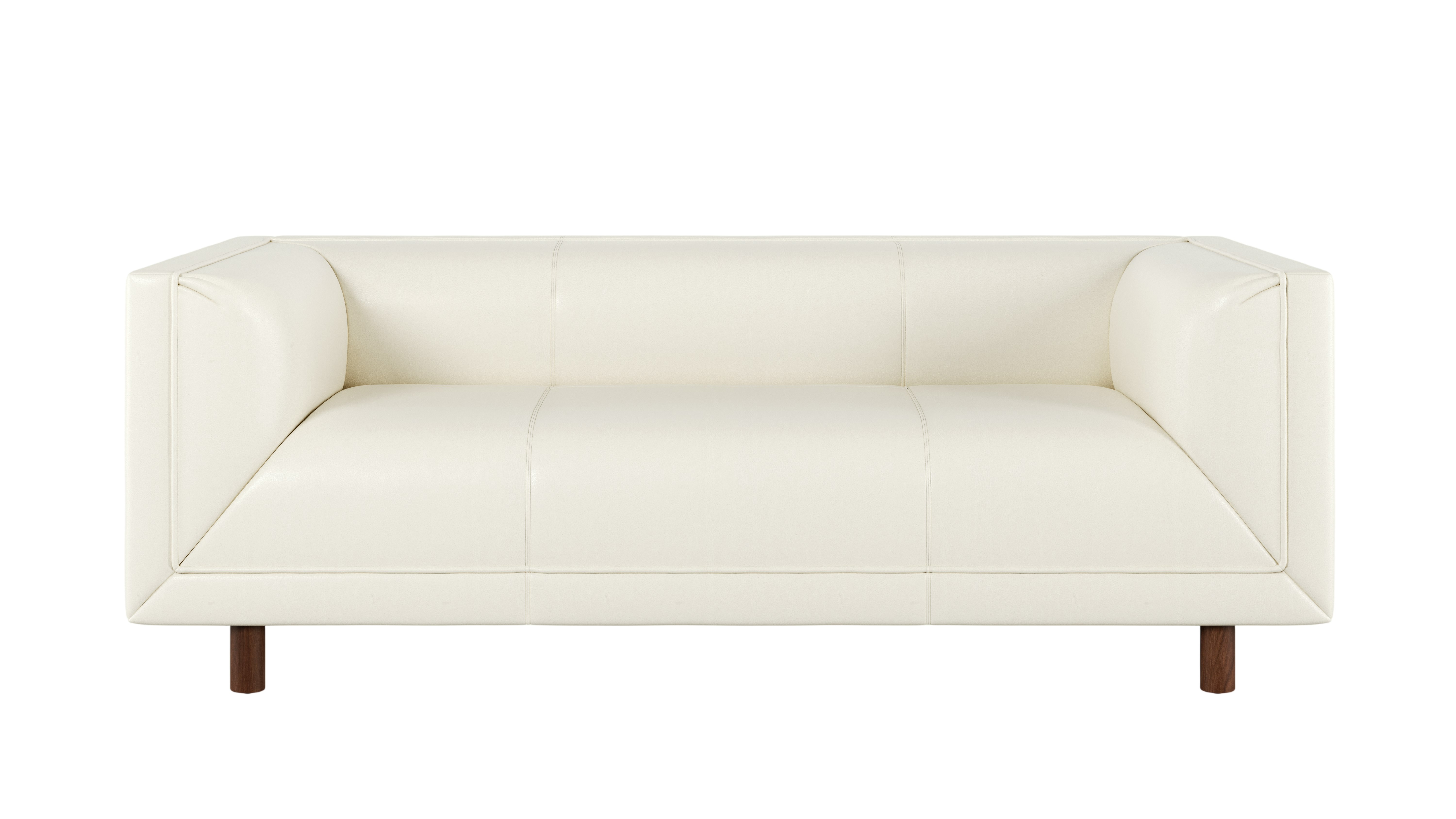 Rolled Arm Sofa 72,  Prone Leather,  Lotus,  Walnut