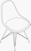 Eames Molded Fiberglass Side Chair With Seat Pad 10 Wire Base