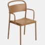 Linear Steel Chair - Armchair,  Burnt Orange