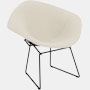 Bertoia Diamond Chair, Black, Full Cover, Ultrasuede, Cement