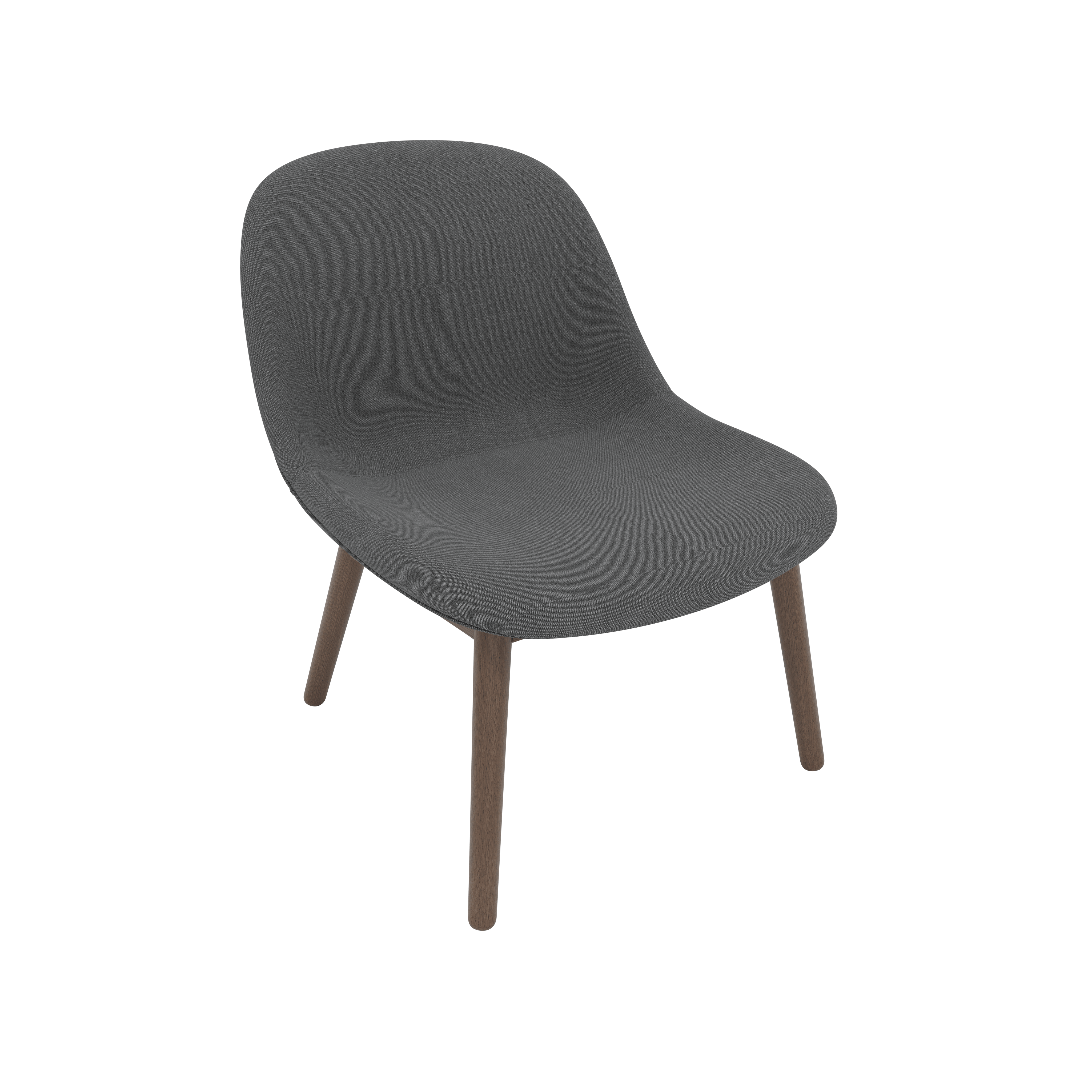 Fiber Lounge Chair - Lounge Chair,  Remix,  163 Dark Grey,  Dark Stained Oak