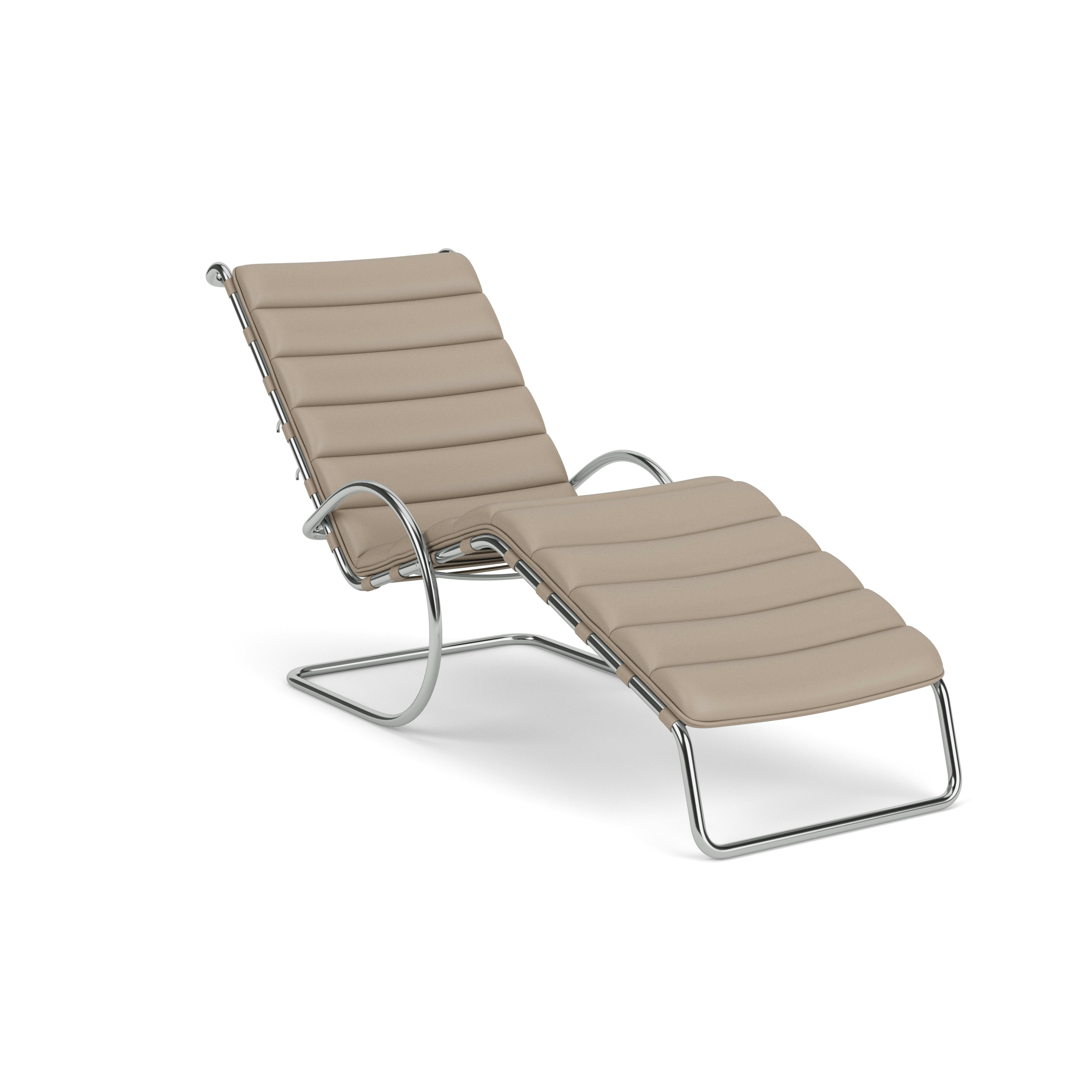 MR Adjustable Chaise - Acqua Leather, Tahiti, Polished Chrome
