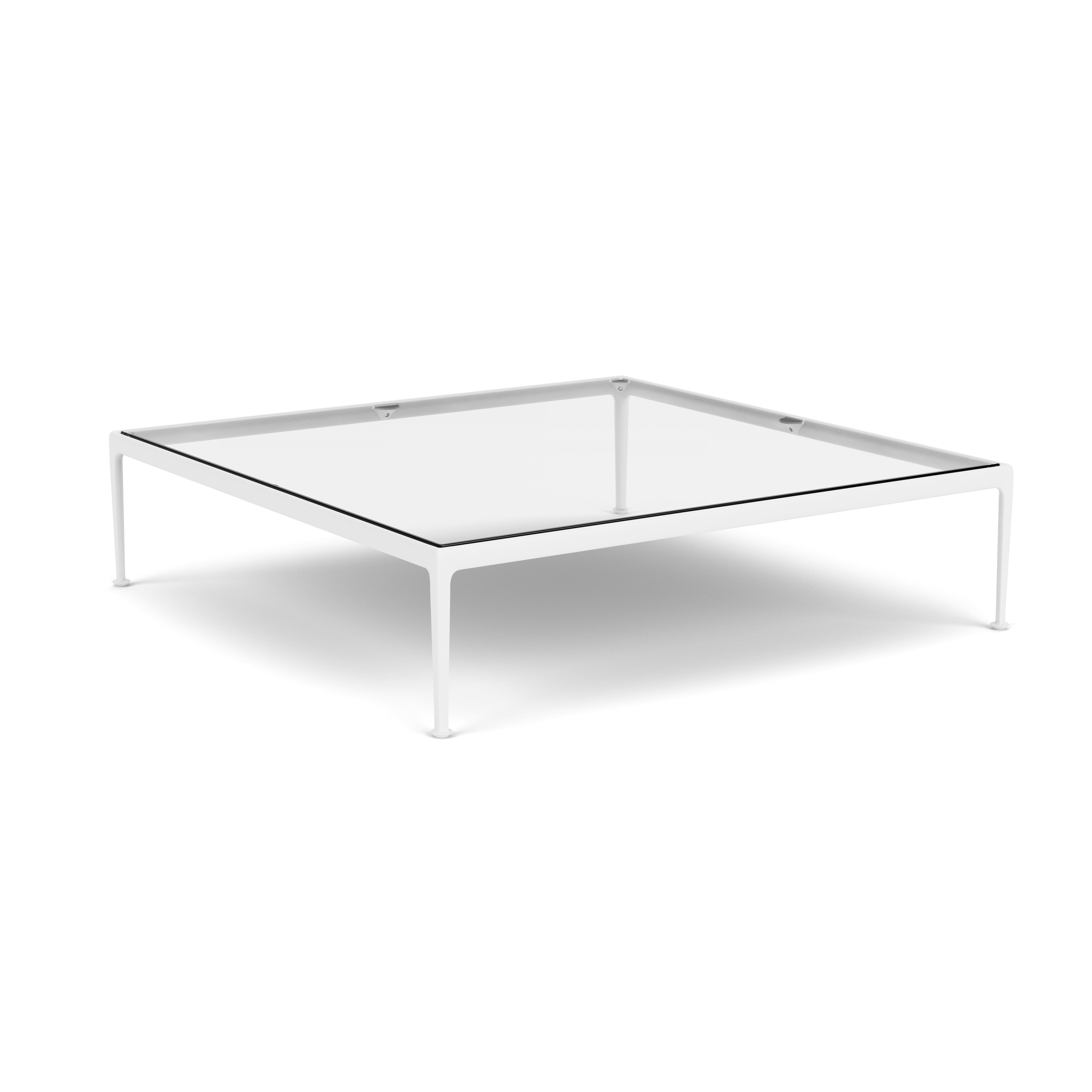1966 Coffee Table - 60" x 60", Clear Glass, White