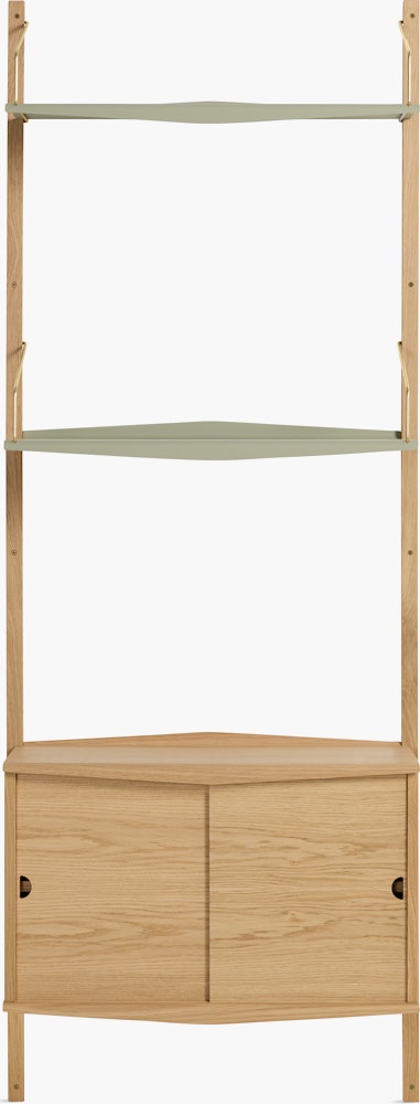System Ultra - 1 Bay,  Green,  Oak,  Brass With Cabinet