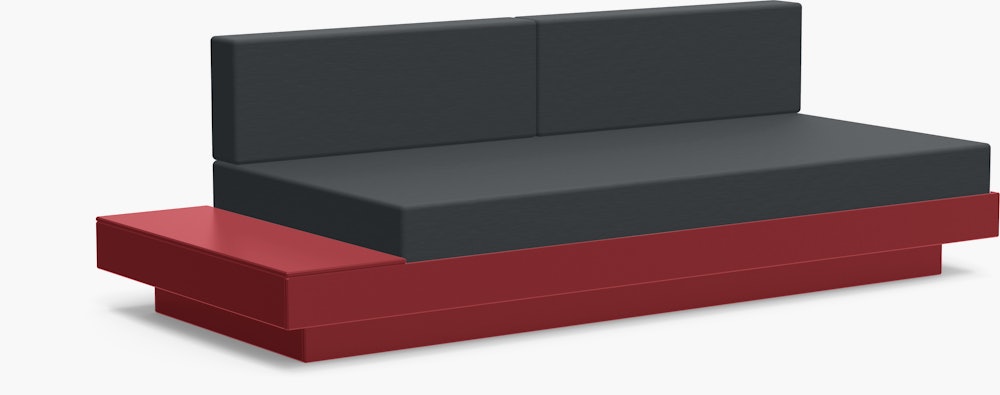 Platform One Sofa with One Table,  Chili Frame,  Charcoal Cushions