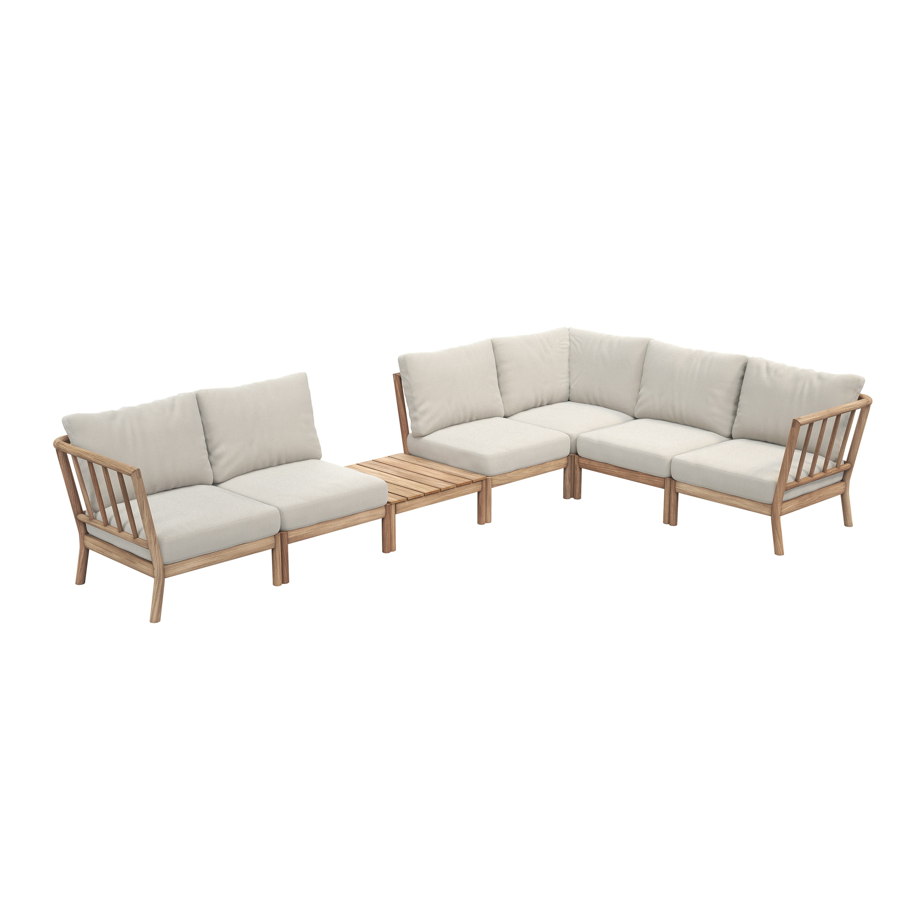 Tradition Outdoor Corner Sectional with Table - Light Sand