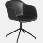 Fiber Swivel Chair - Armchair,  Refine Leather,  Black,  Black Tube