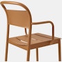 Linear steel armchair burnt orange detail Muuto