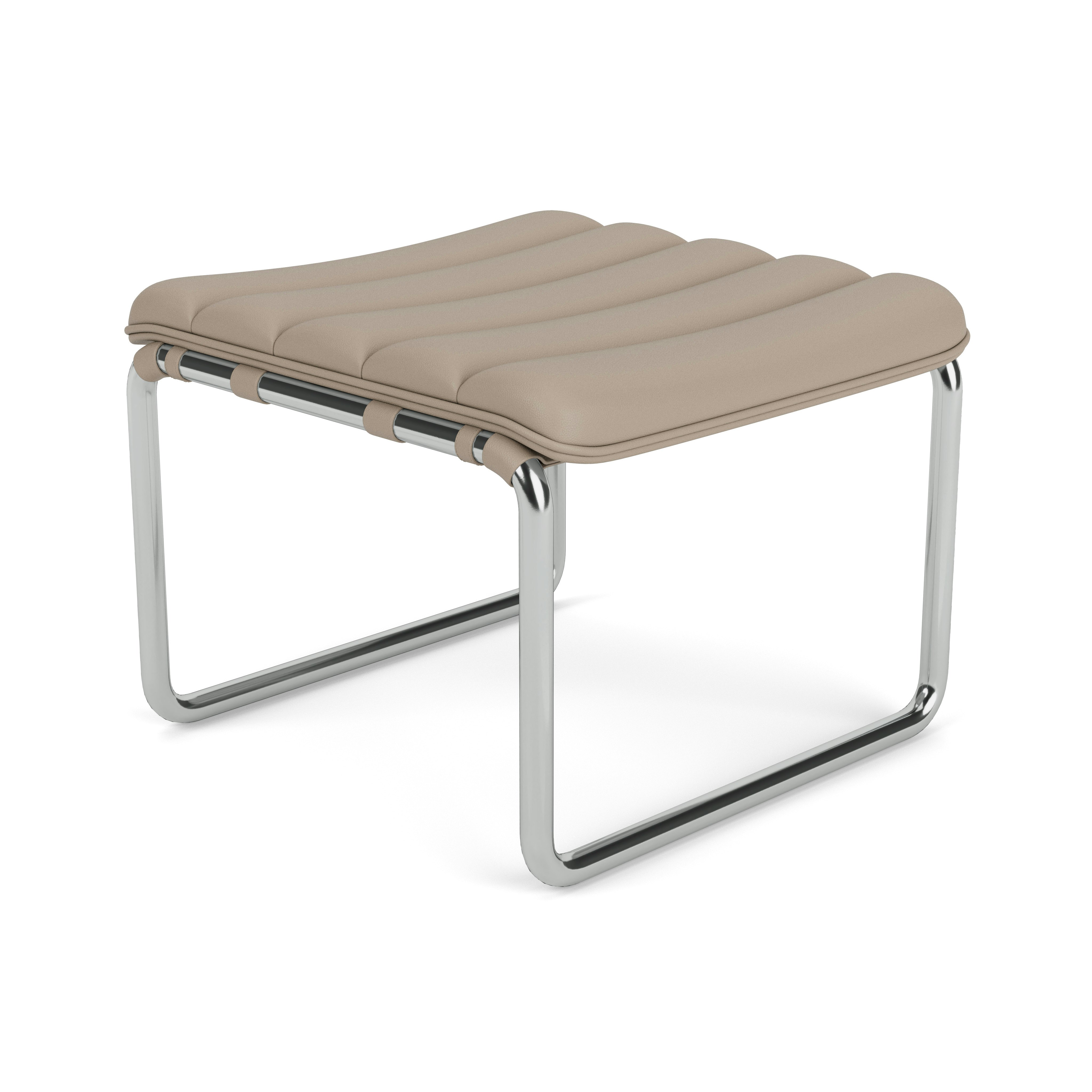 MR Stool - Acqua Leather, Tahiti, Polished Chrome