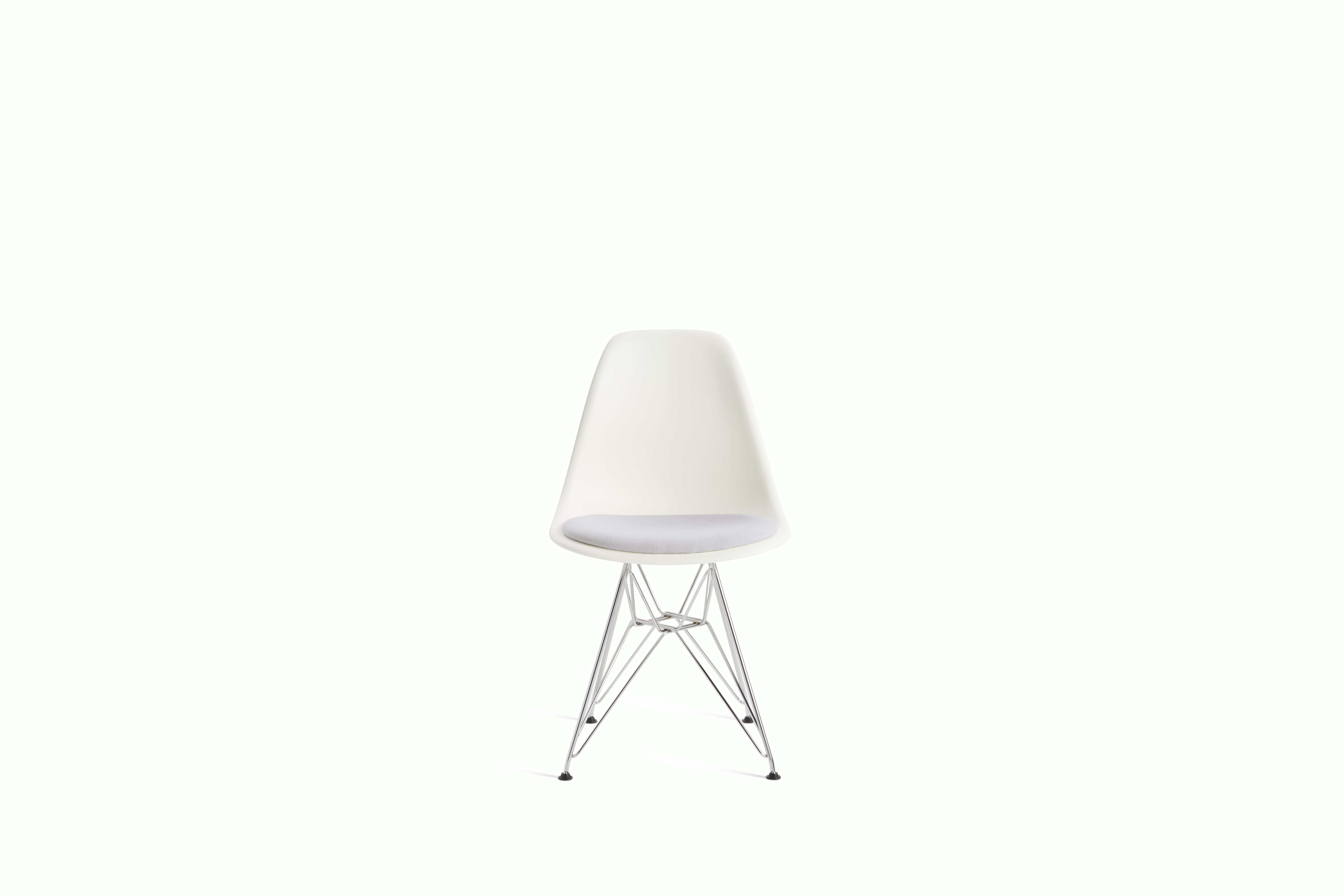 Eames Molded Plastic Side Chair with Seat Pad