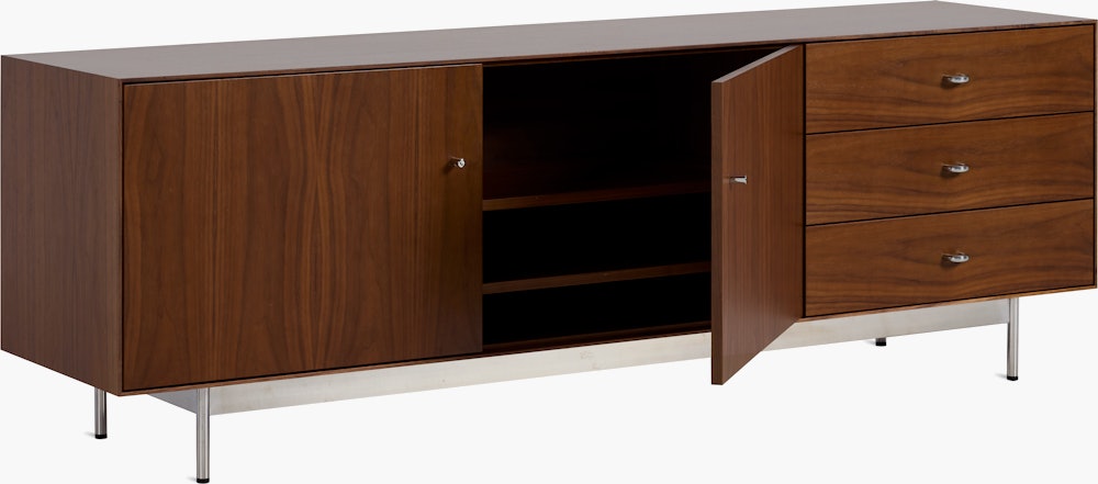 Loop Media Unit,  walnut,  chrome