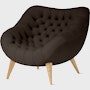 Rohde Easy Chair - Oak,  Prone Leather,  Java