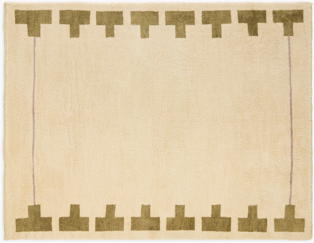 Backgammon Wool Moroccan Rug - Natural