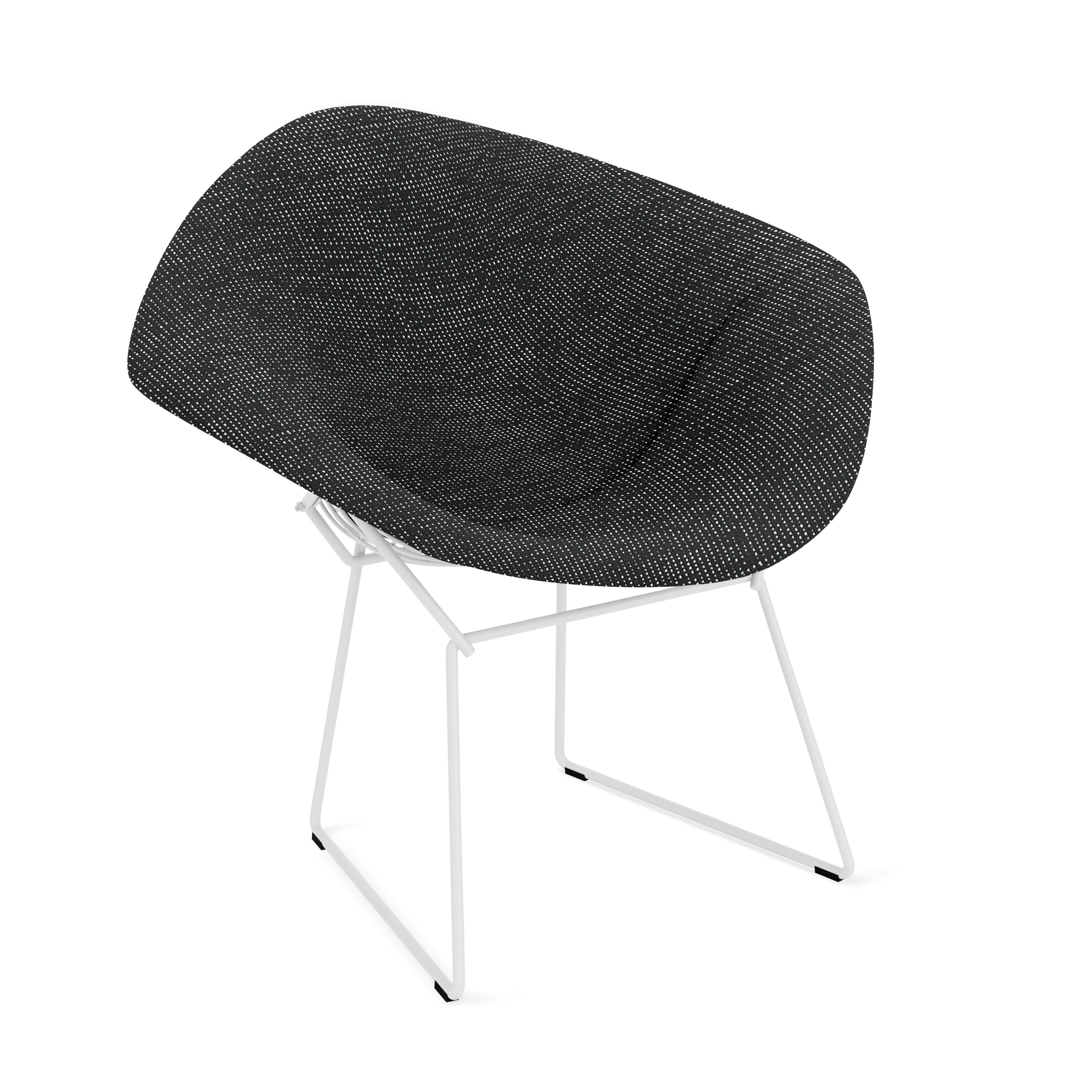 Bertoia Diamond Chair,  White,  Full Cover,  Prestini,  Black and White
