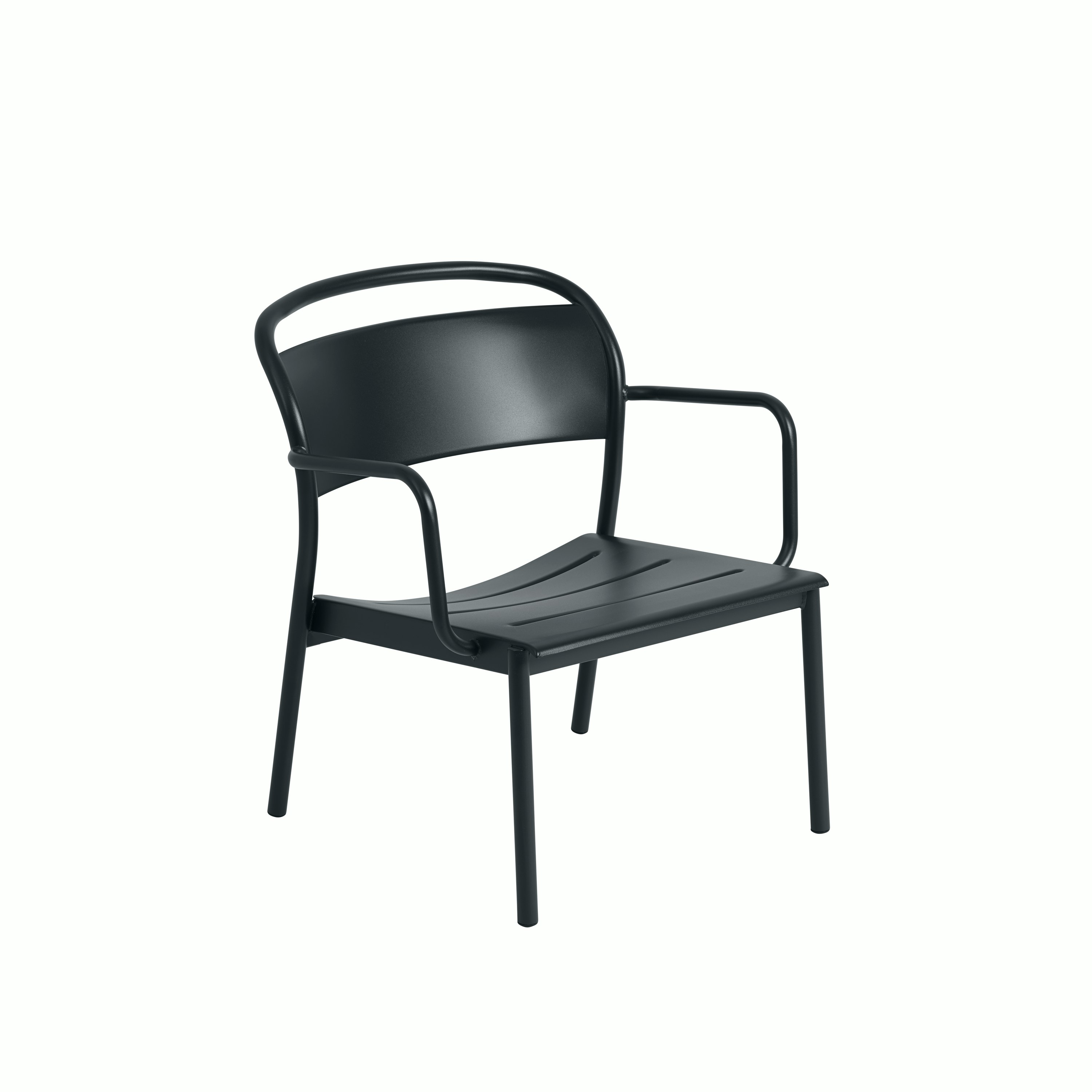 Linear steel lounge armchair black muuto