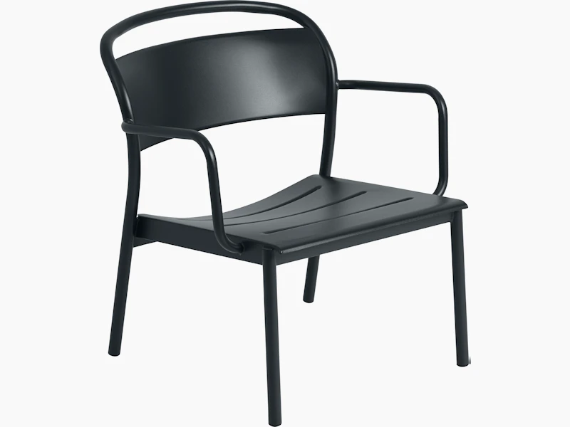 Linear steel lounge armchair black muuto