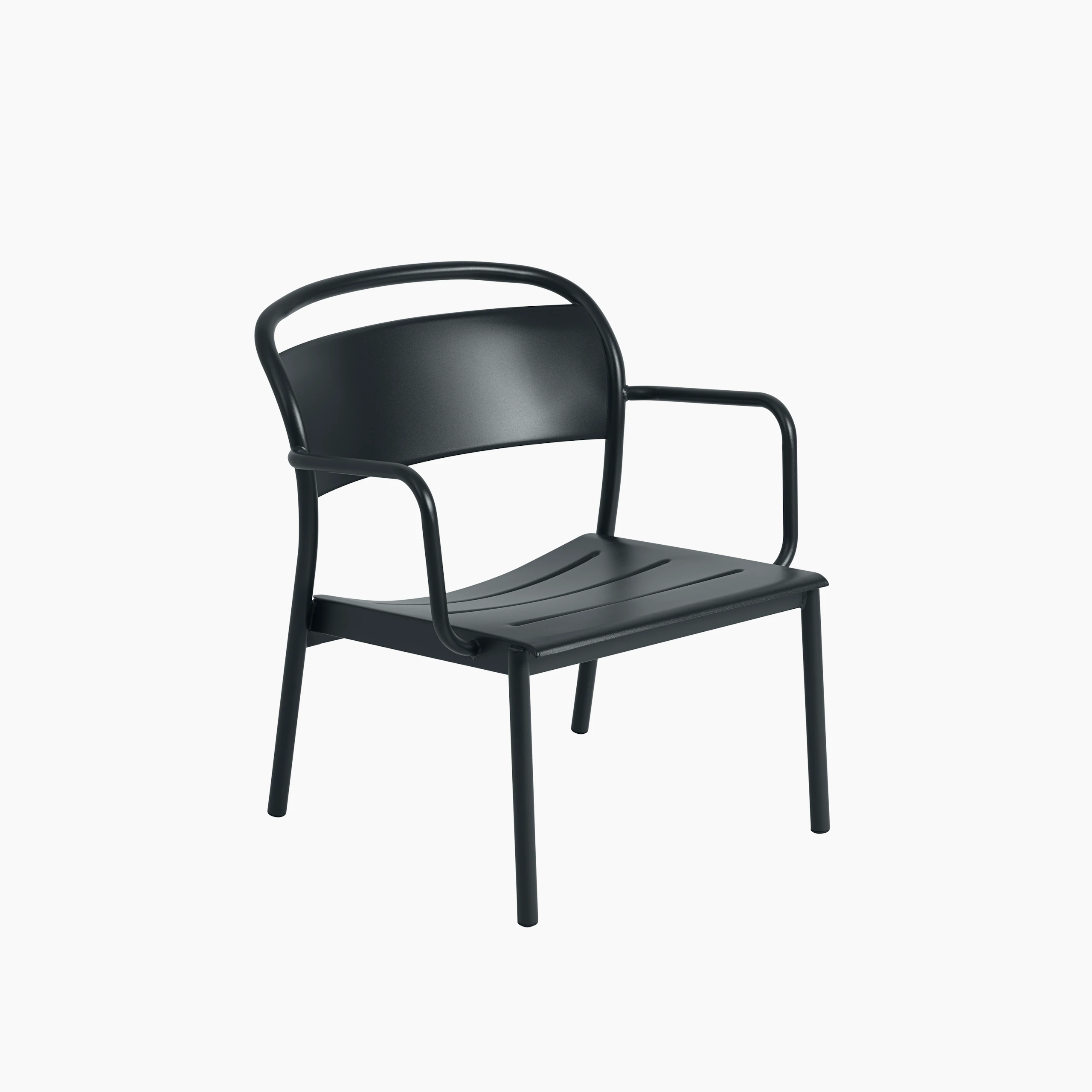 Linear steel lounge armchair black muuto