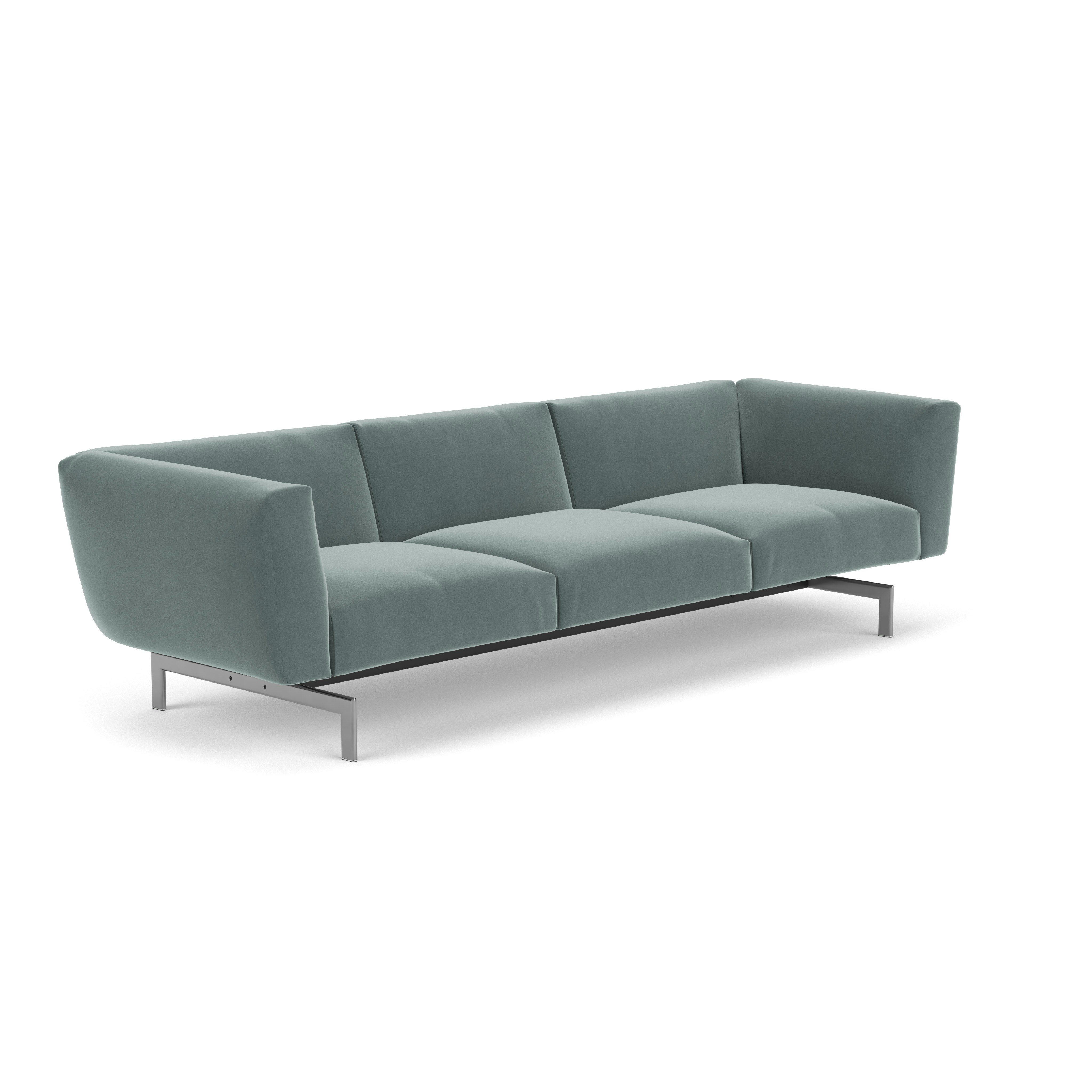 Avio Sofa - Three Seater, Knoll Velvet, Swan, Silver