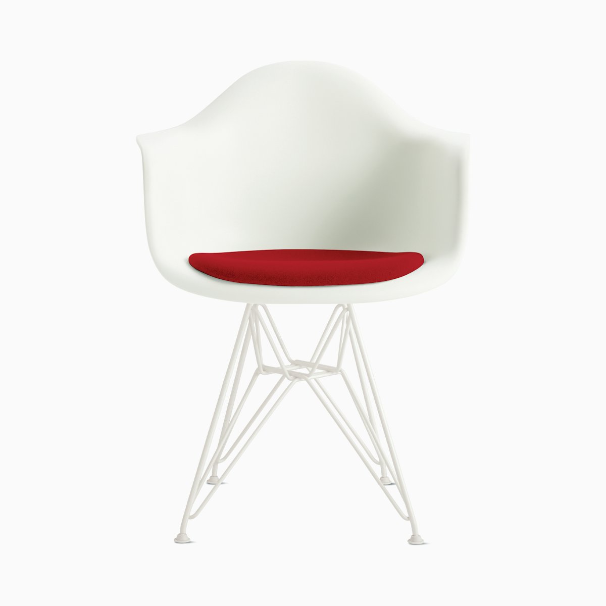 Eames Molded Plastic Armchair with Seat Pad Eames Molded Plastic Armchair with Seat Pad