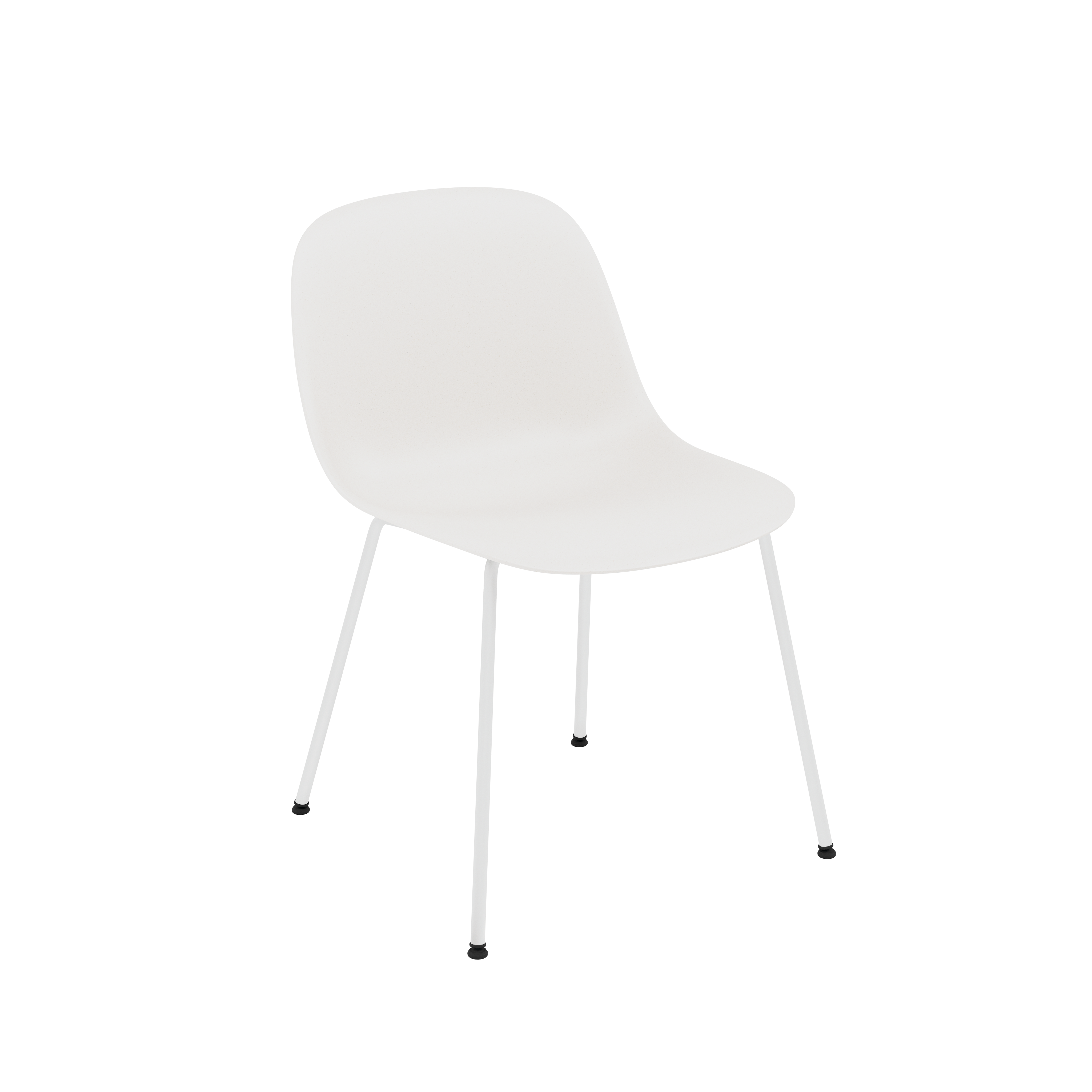Fiber Dining Chair - Side Chair,  Recycled Plastic,  Natural White,  White Tube