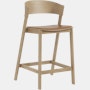 Cover Stool - Counter Height,  Oak,  Refine Leather,  Cognac