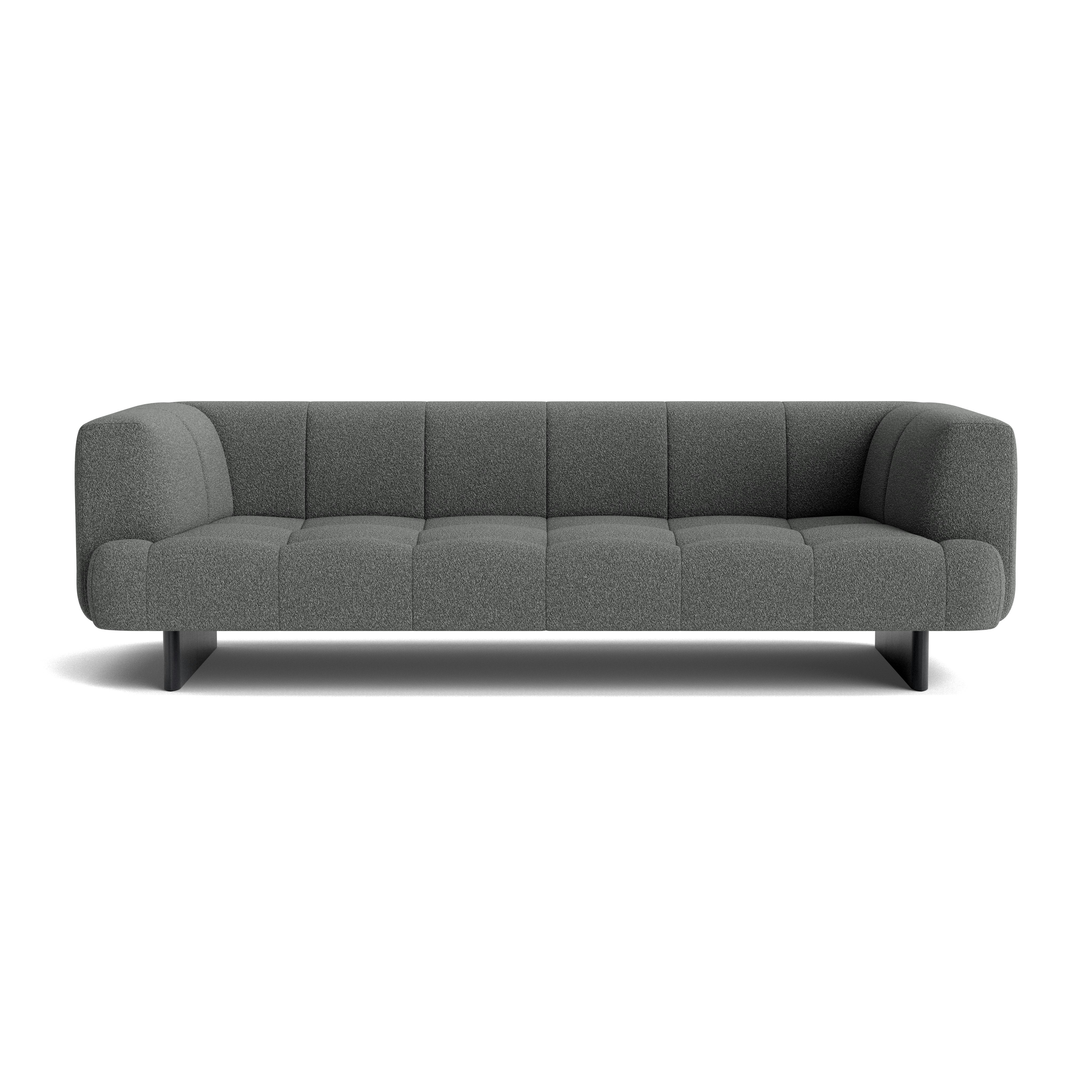 Quilton Lift Sofa - 3-Seat Sofa, Flamiber, Charcoal, Black Lacquered Oak