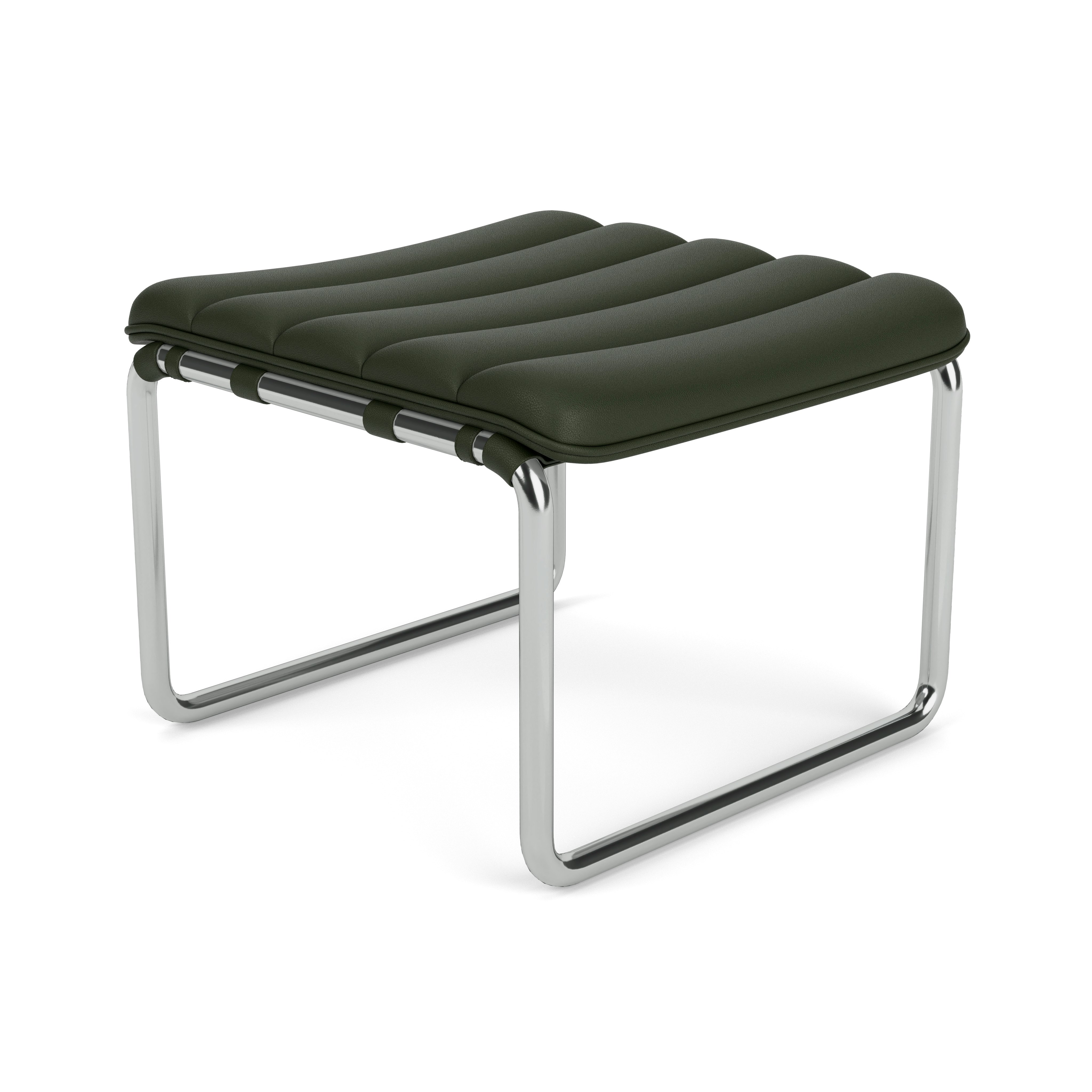 MR Stool - Volo Leather, Arbor Shade, Polished Chrome