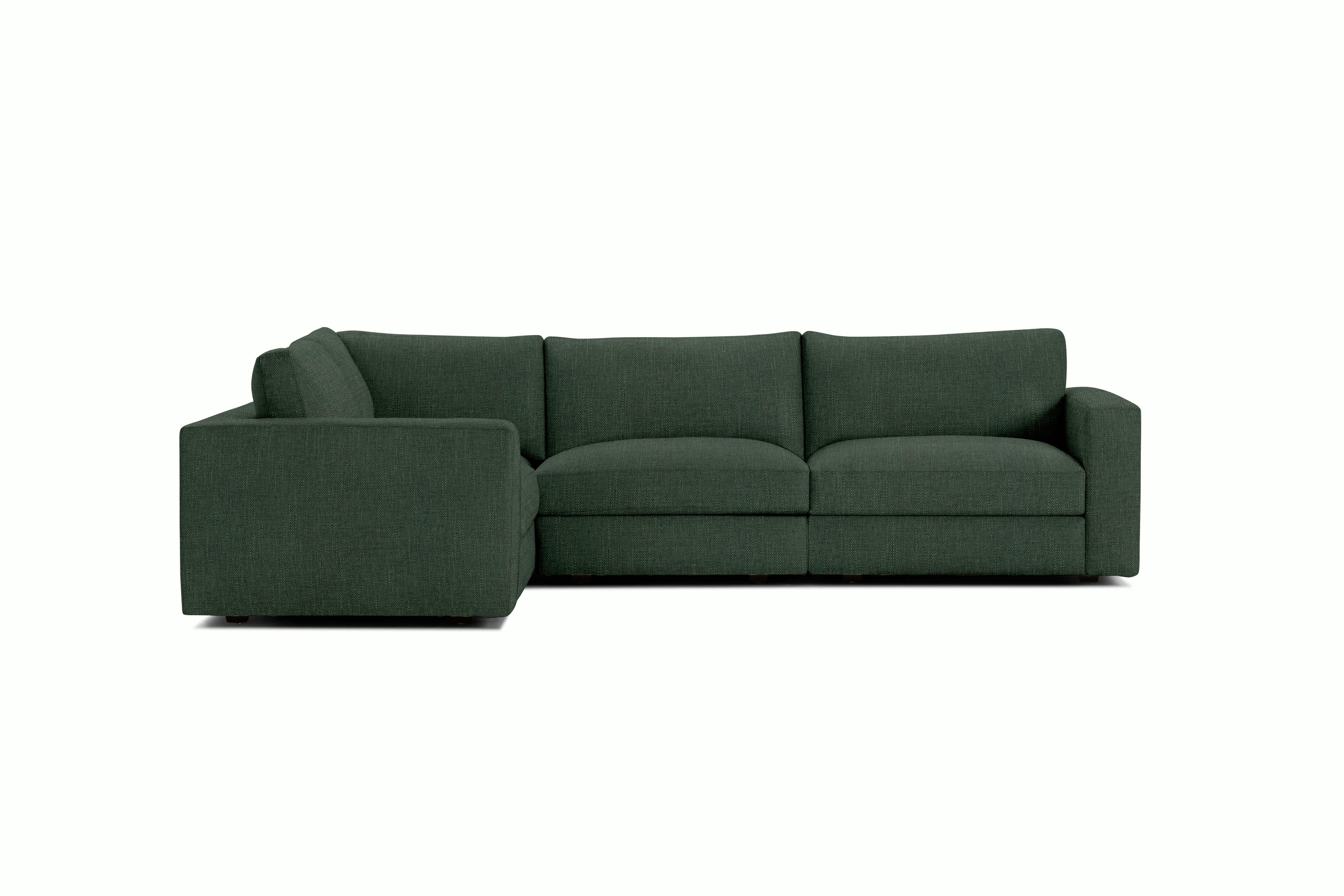 Reid Corner Sectional - L-Shaped Four Seater Sectional,  Standard,  Crypton Robusta,  Basil,  1" Block"