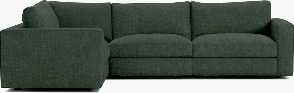 Reid Corner Sectional - L-Shaped Four Seater Sectional,  Standard,  Crypton Robusta,  Basil,  1" Block"