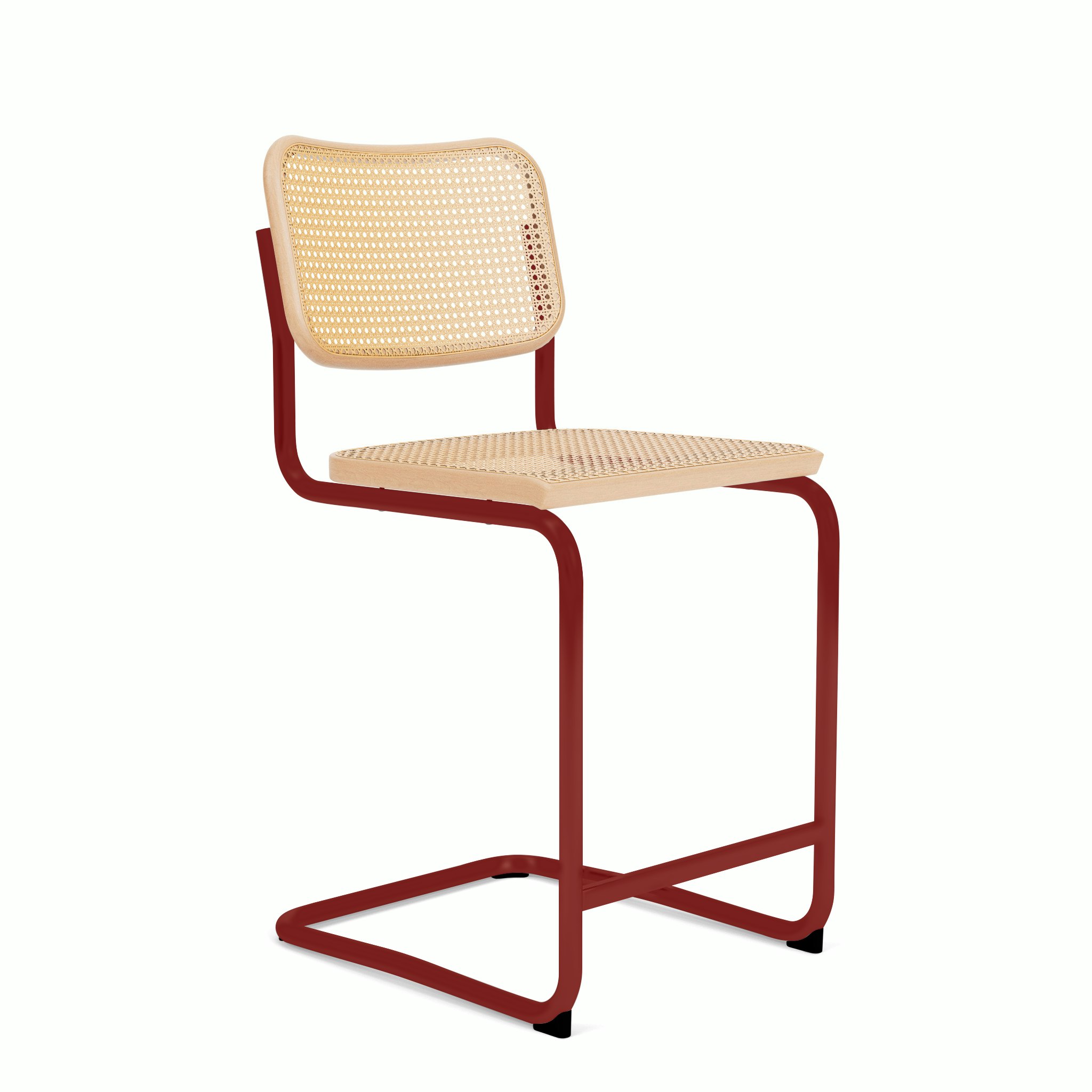 Cesca Stool - Cane,  Natural Beech,  Red