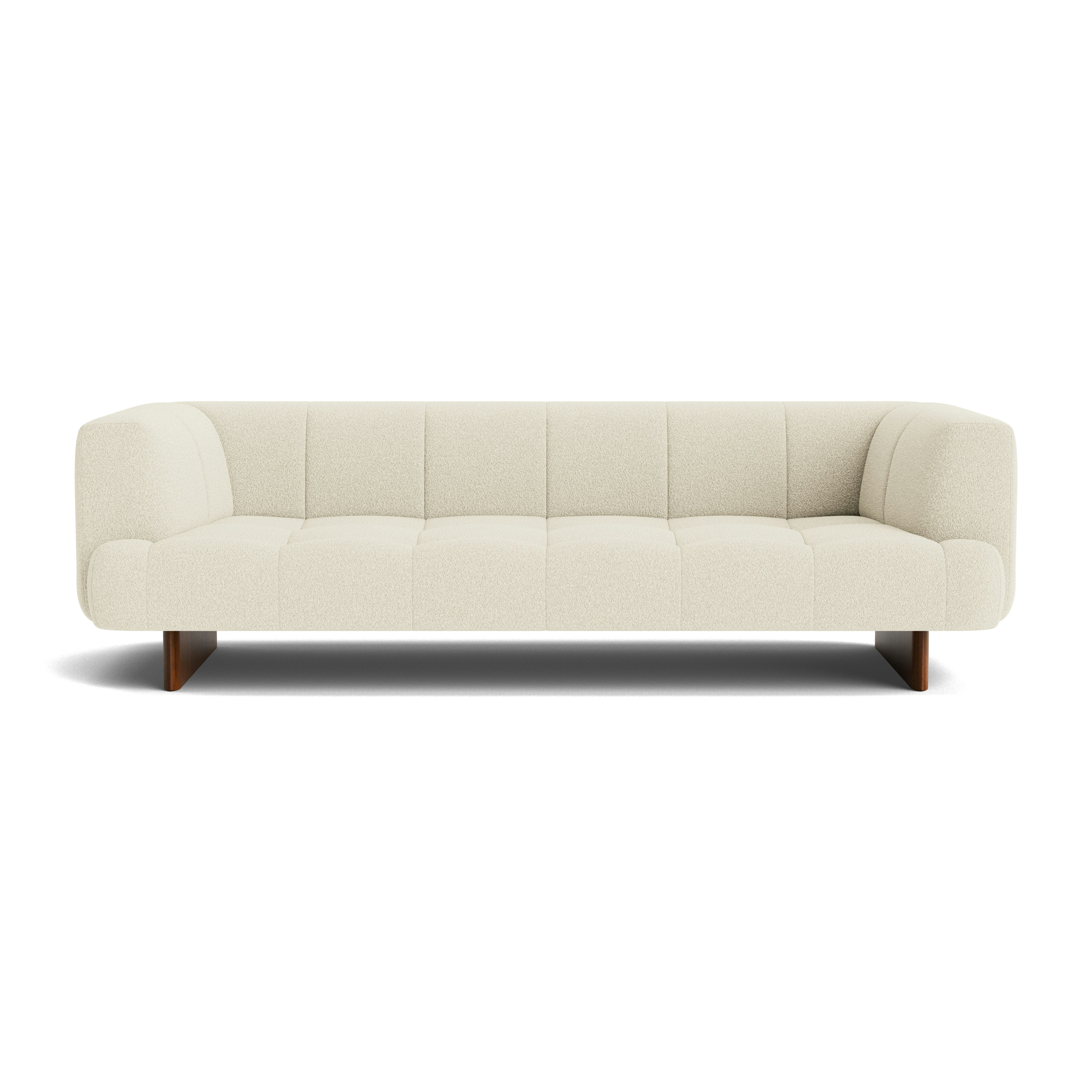 Quilton Lift Sofa - 3-Seat Sofa, Flamiber, Cream, Lacquered Walnut