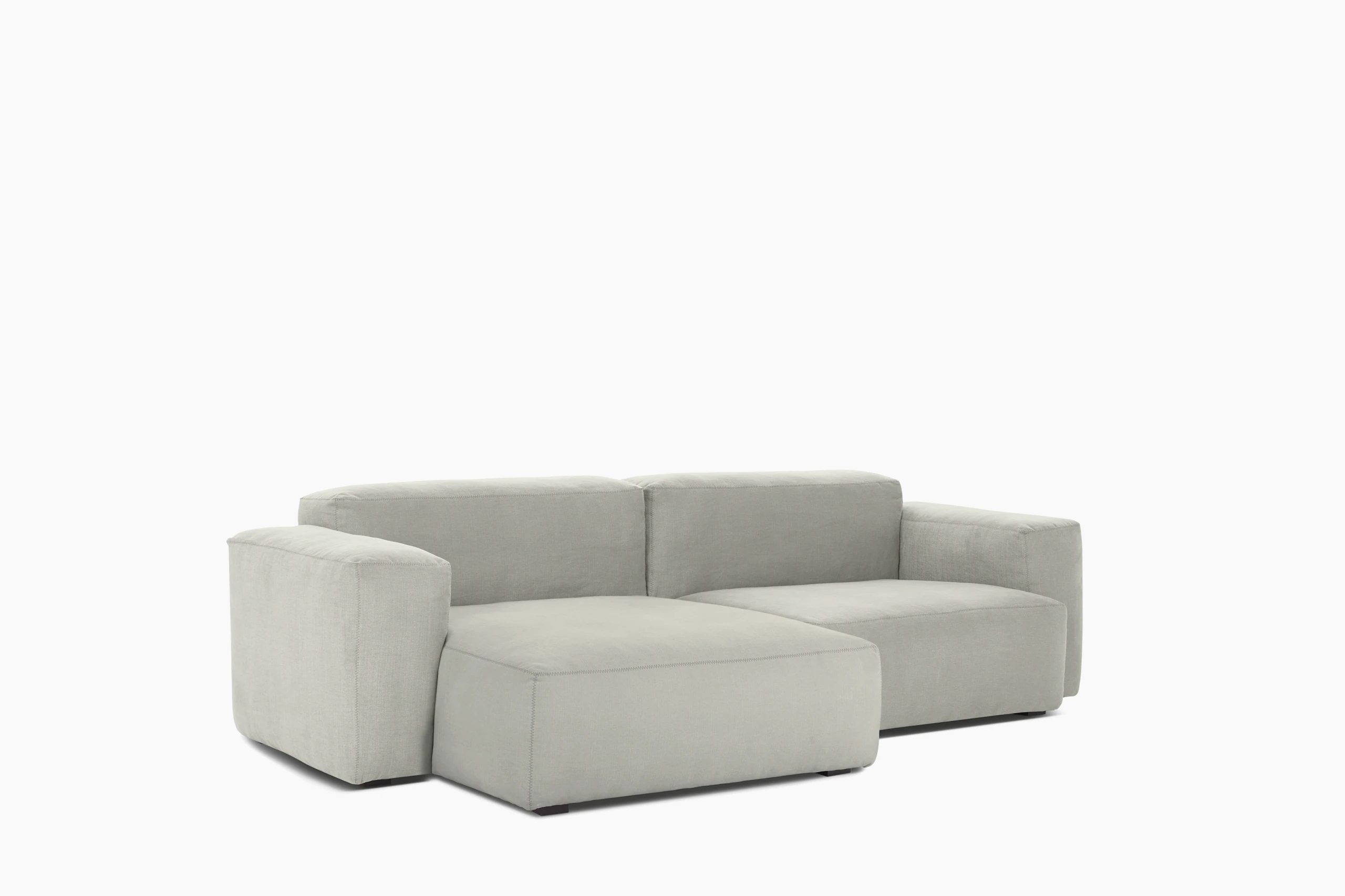 A front angled view of a Mags Soft 2-seat Low Sectional Chaise.